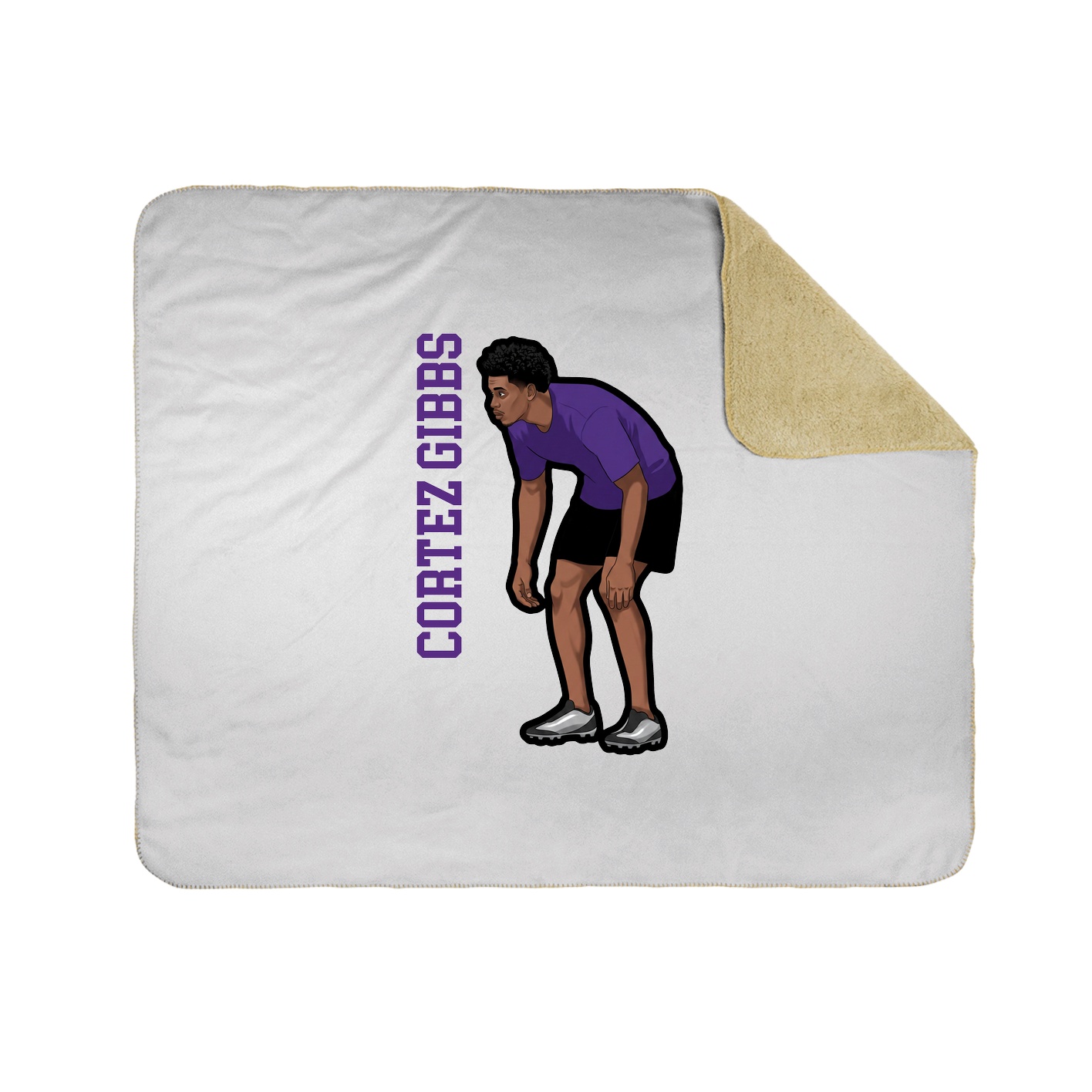 Throw Blanket — Name Vertical in White