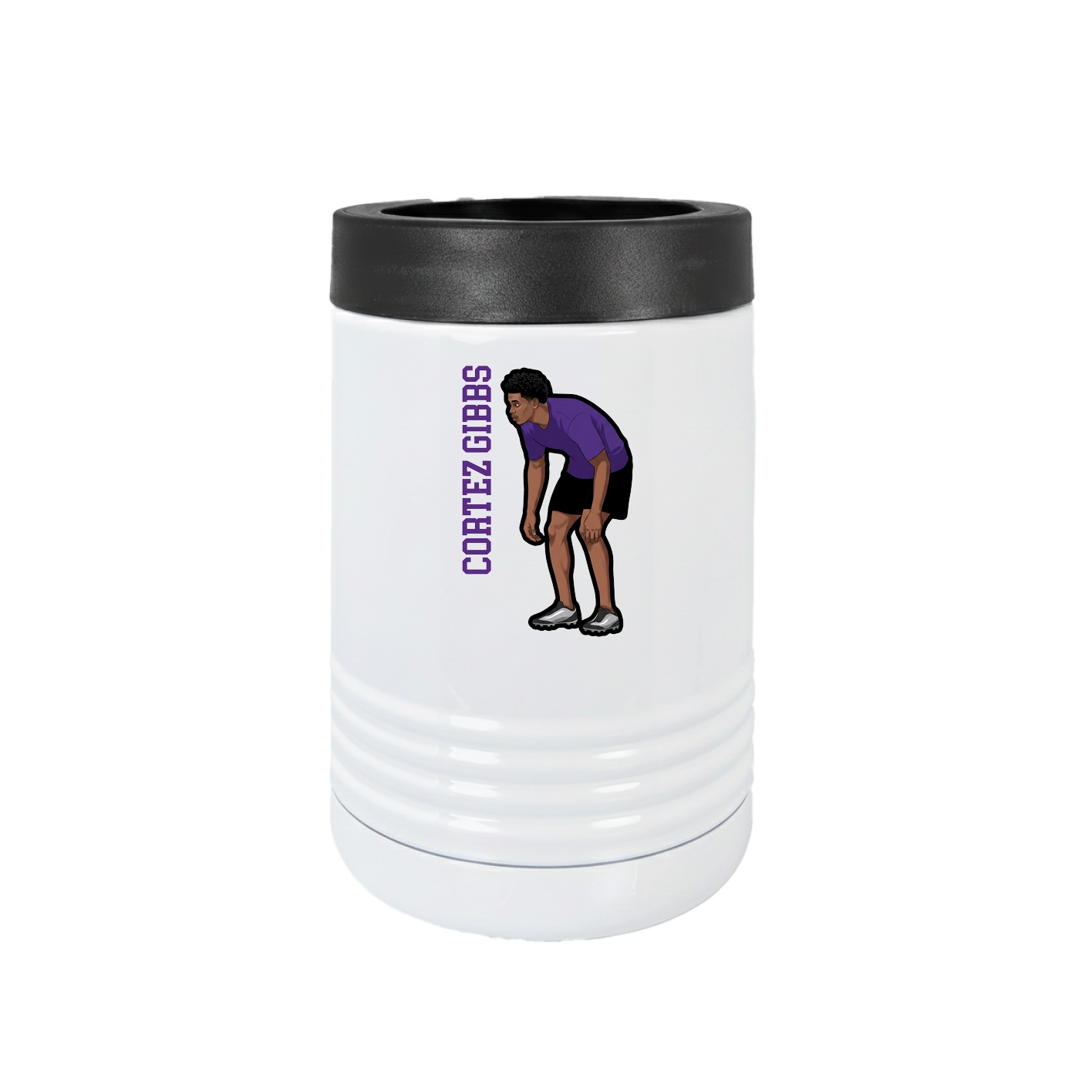 Beverage Holder — Name Vertical in White