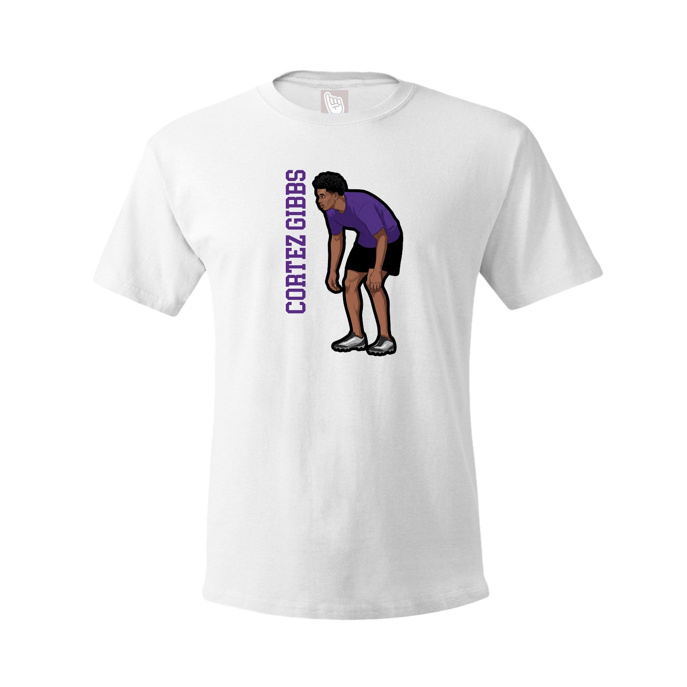 Tee — Name Vertical in White
