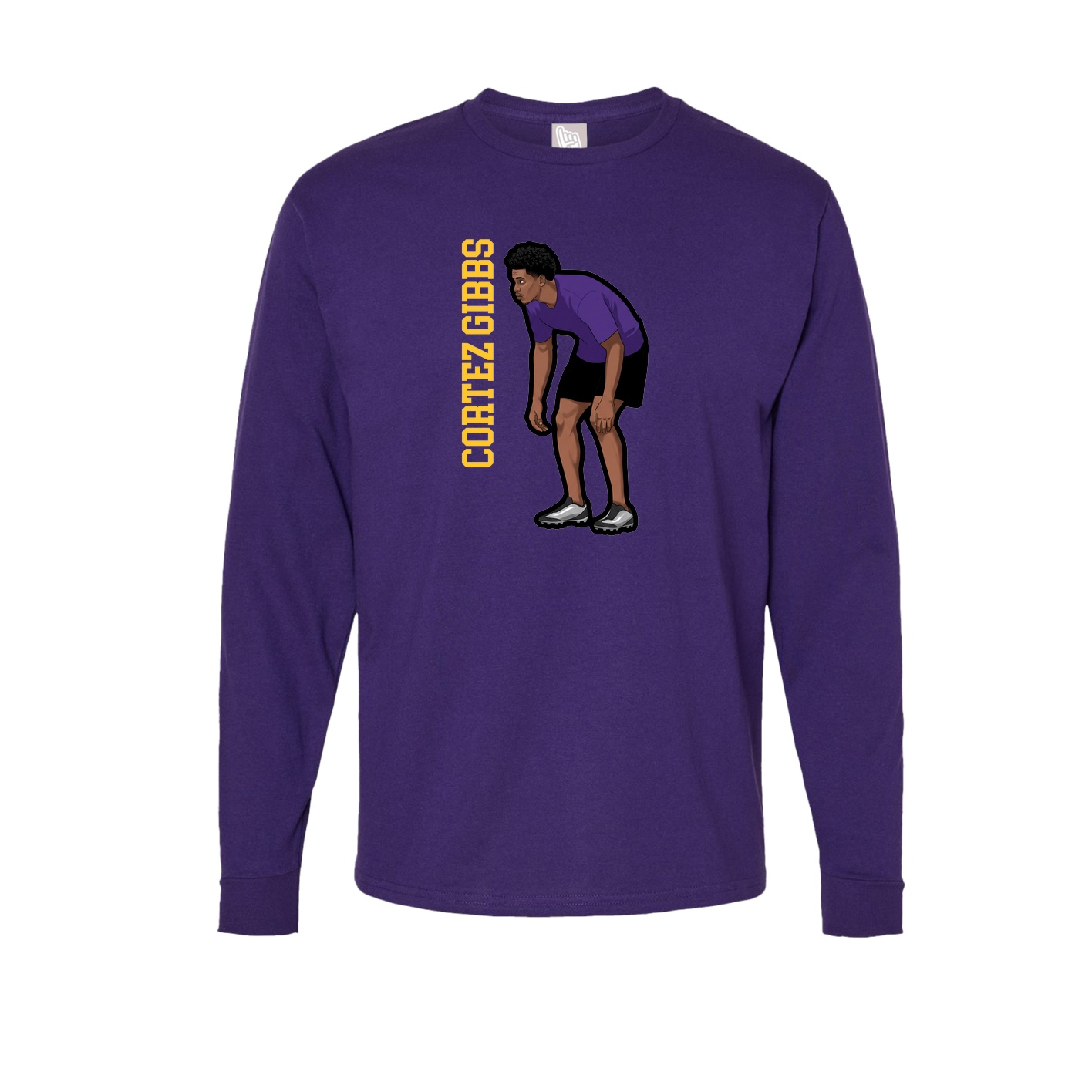Long Sleeve Tee — Name Vertical in Purple