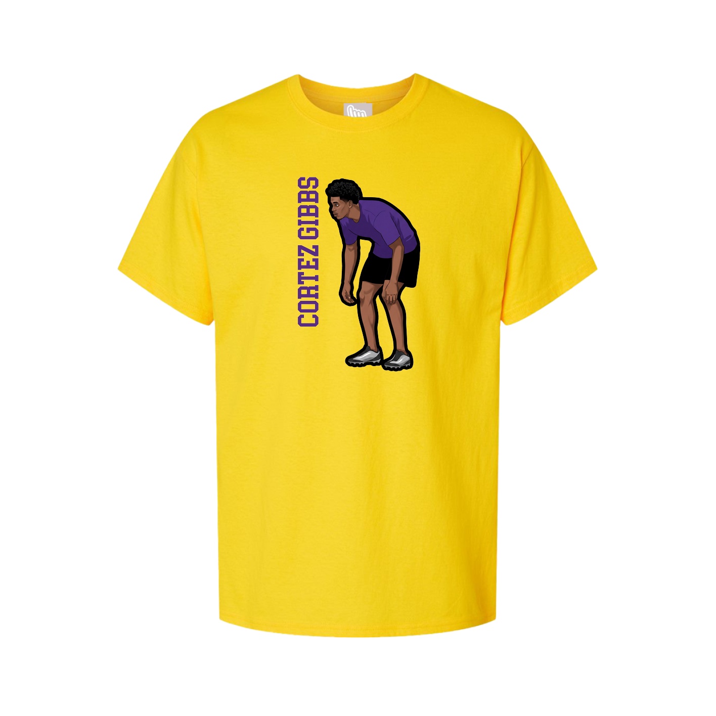 Youth Tee — Name Vertical in Gold