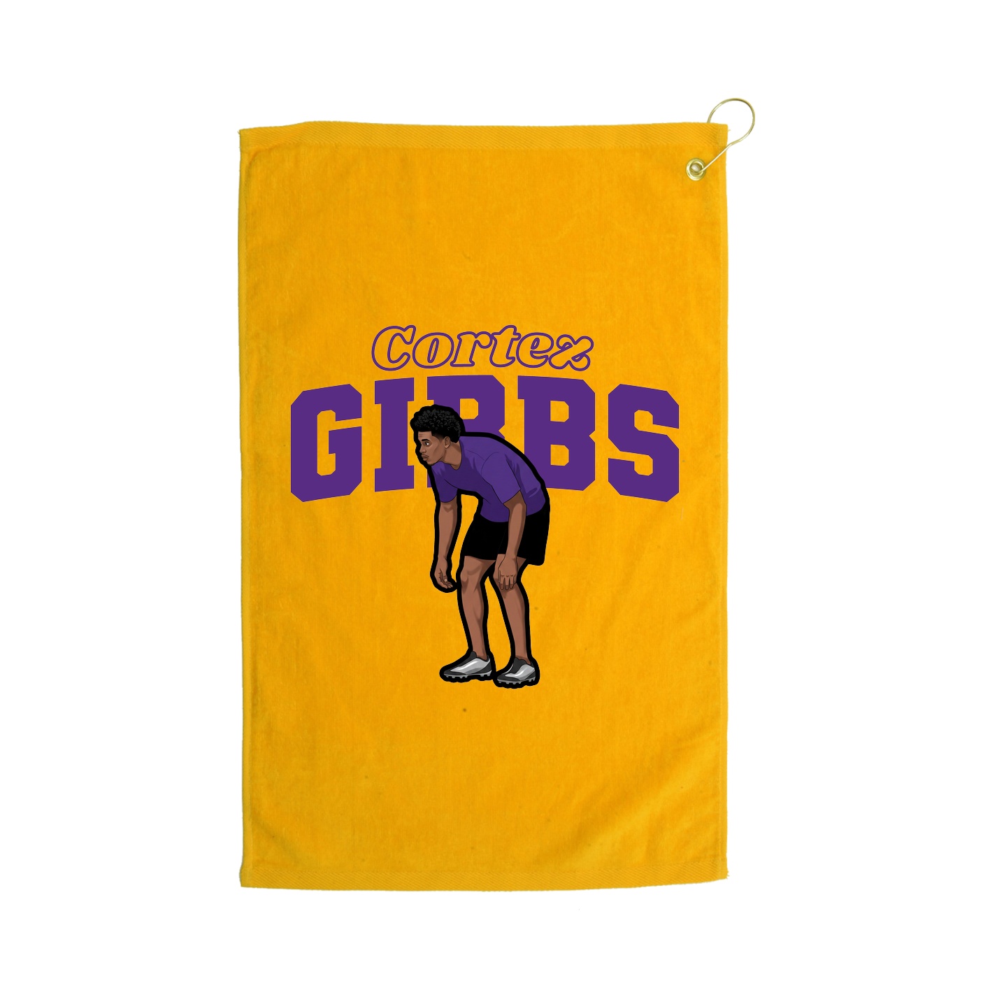Golf Towel — Name Arch in Gold