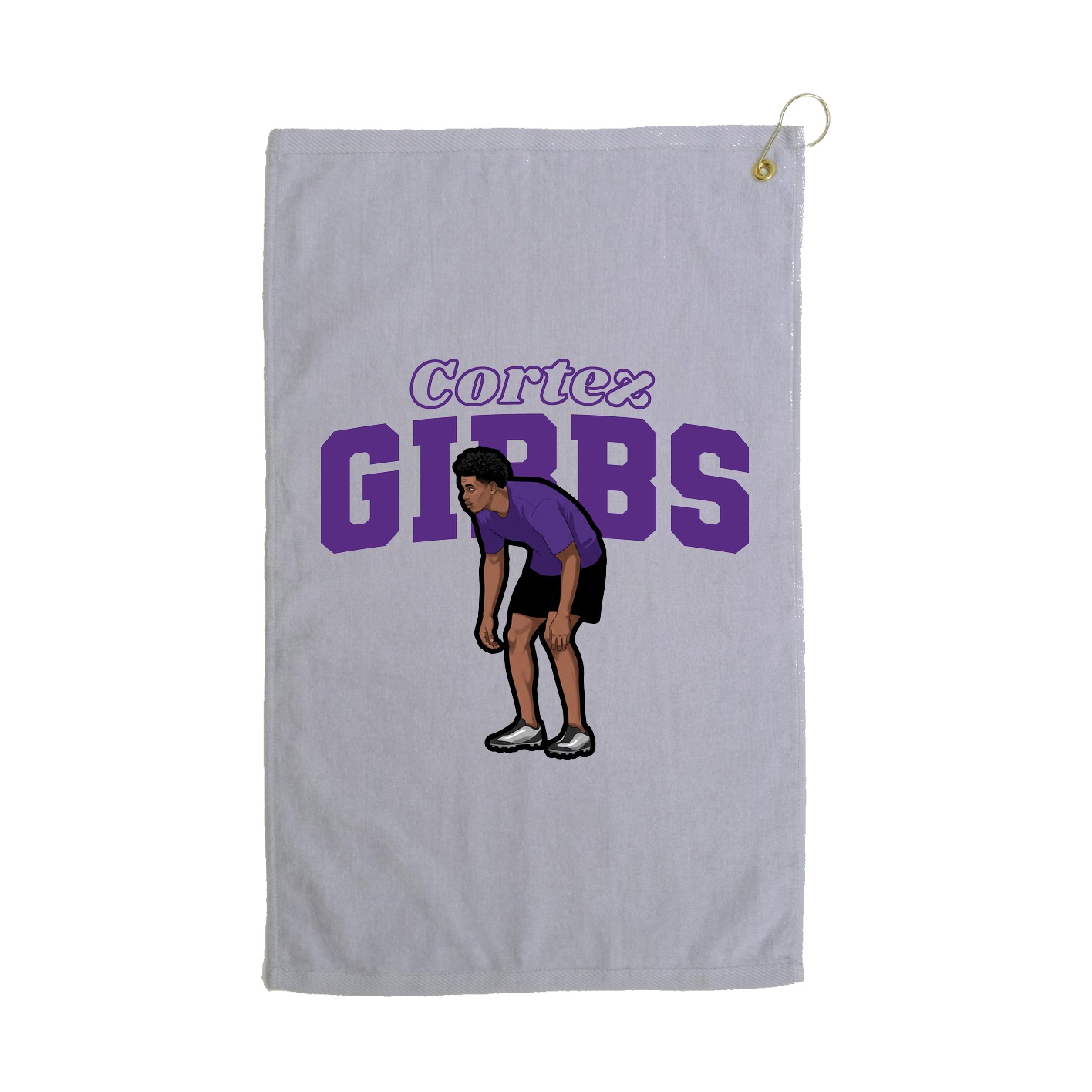 Golf Towel — Name Arch in Grey