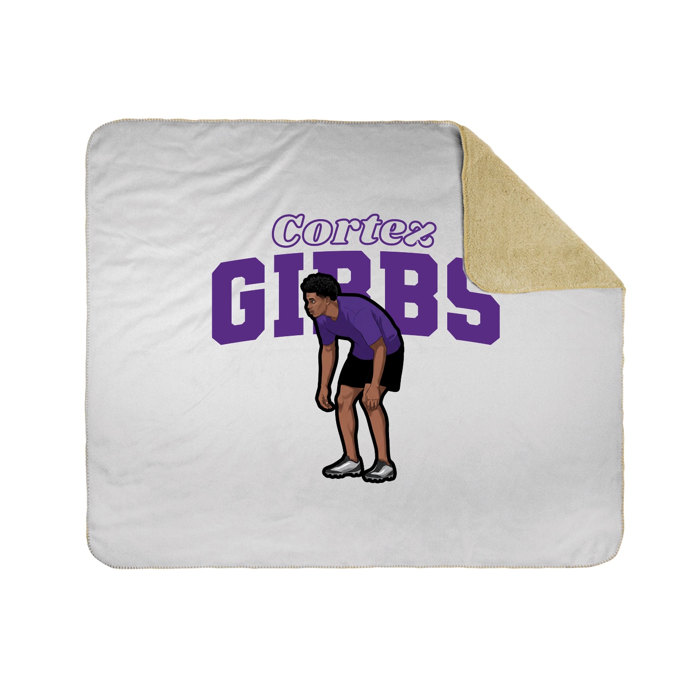 Throw Blanket — Name Arch in White