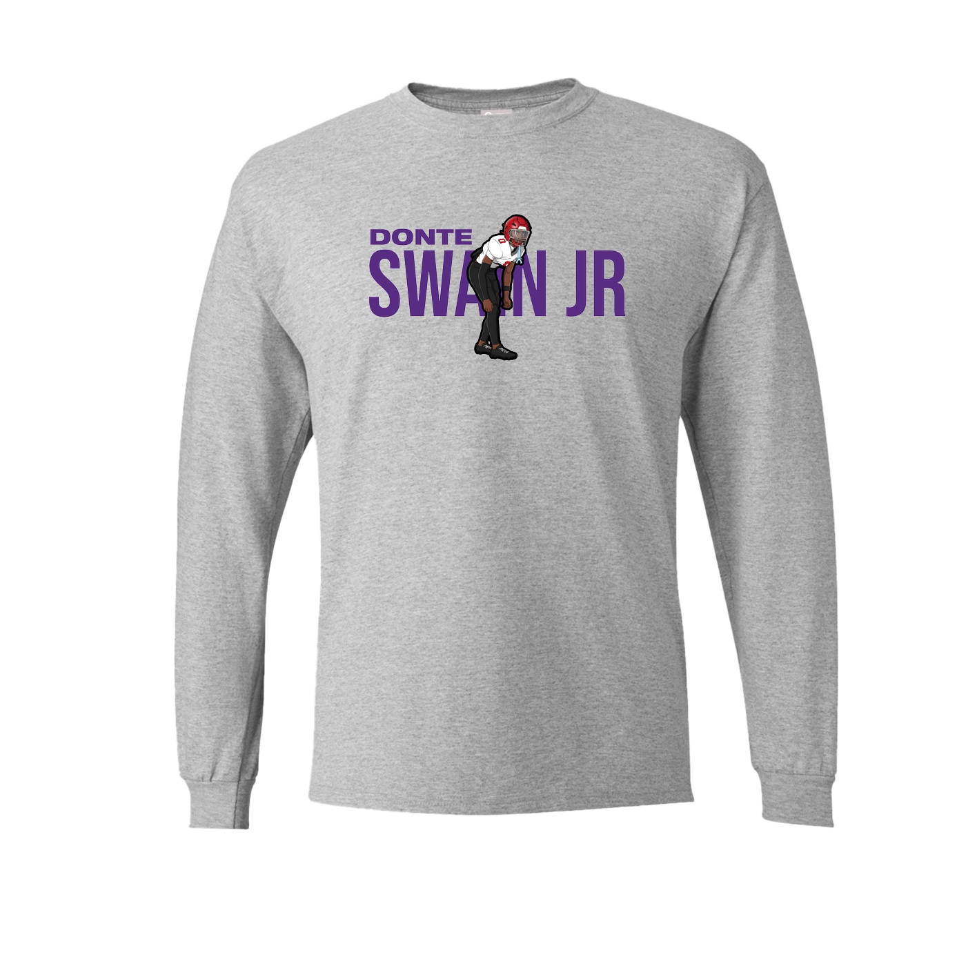 Long Sleeve Tee — Player Name in Grey