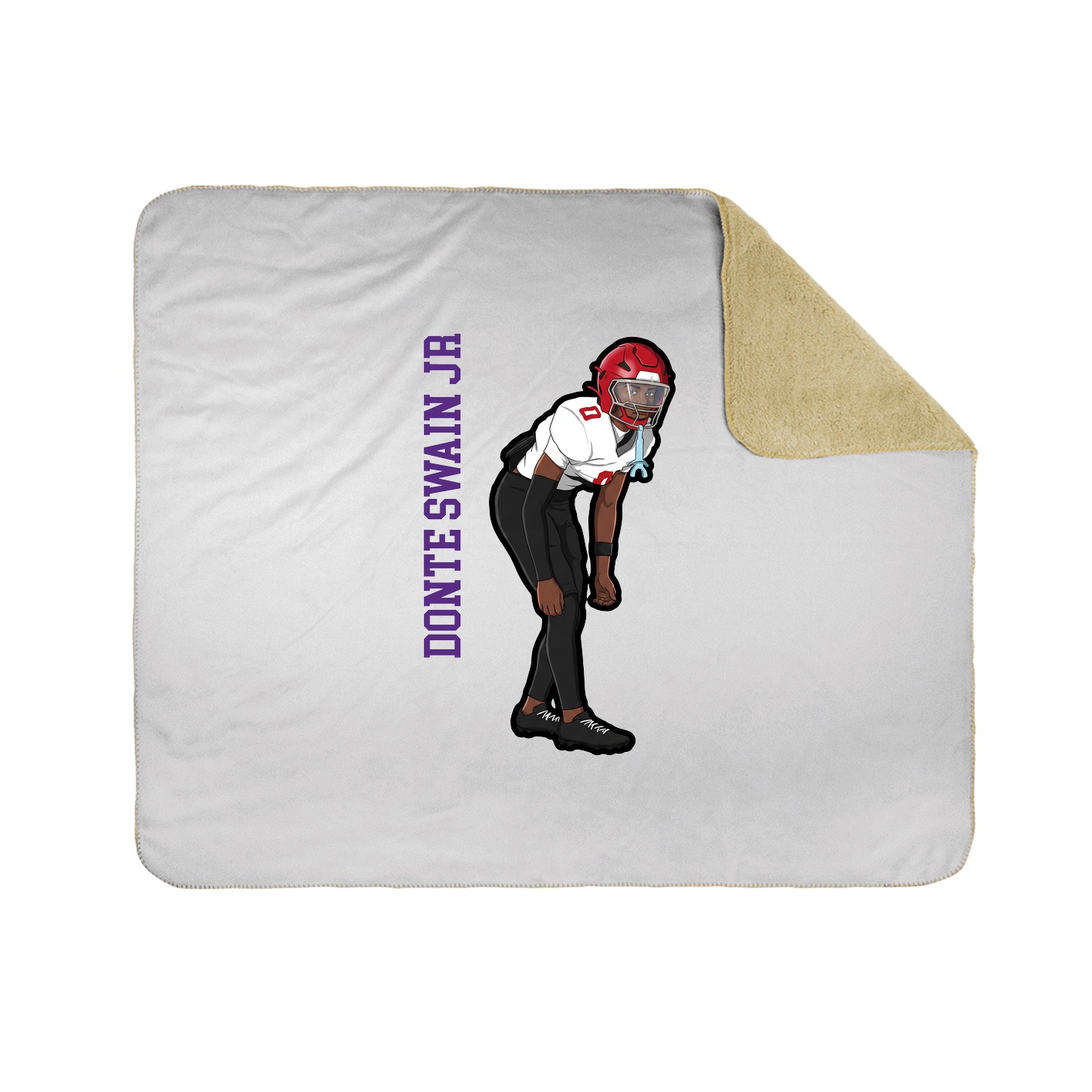 Throw Blanket — Name Vertical in White