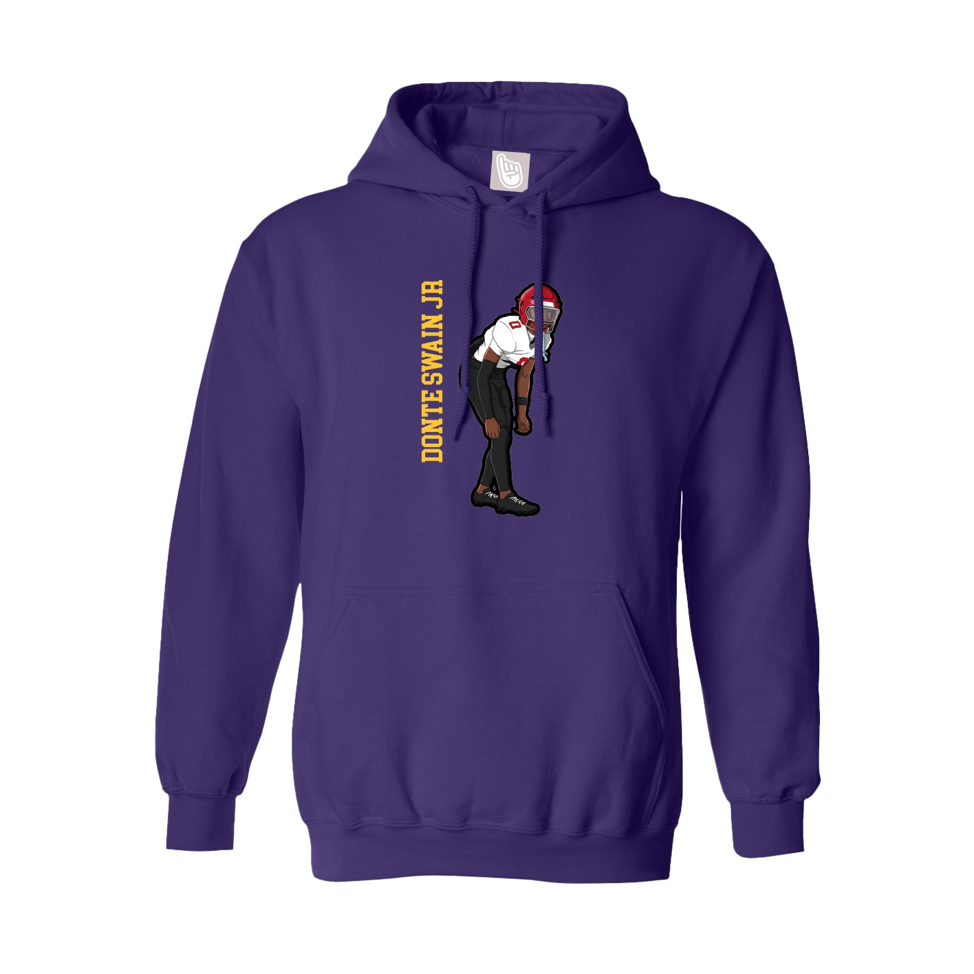 Hoodie — Name Vertical in Purple