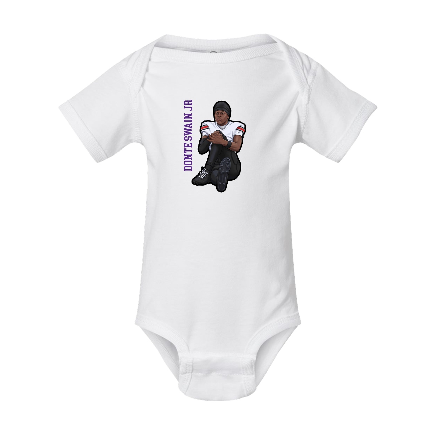 Baby Onesie — Name Vertical in White