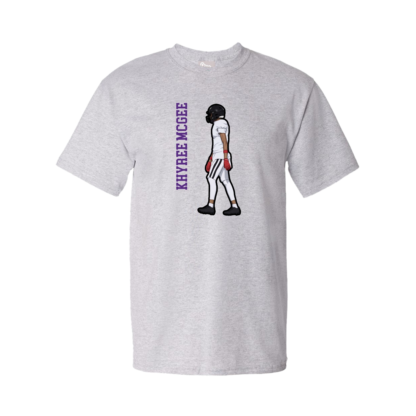 Tee — Name Vertical in Grey