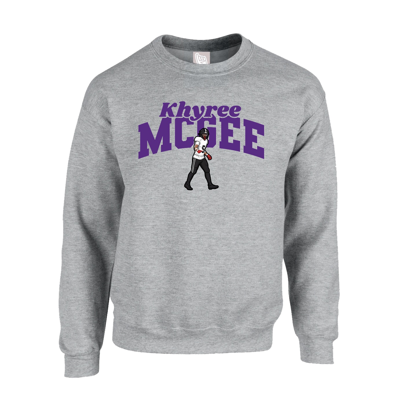 Fleece Crew — Signature Arch in Grey