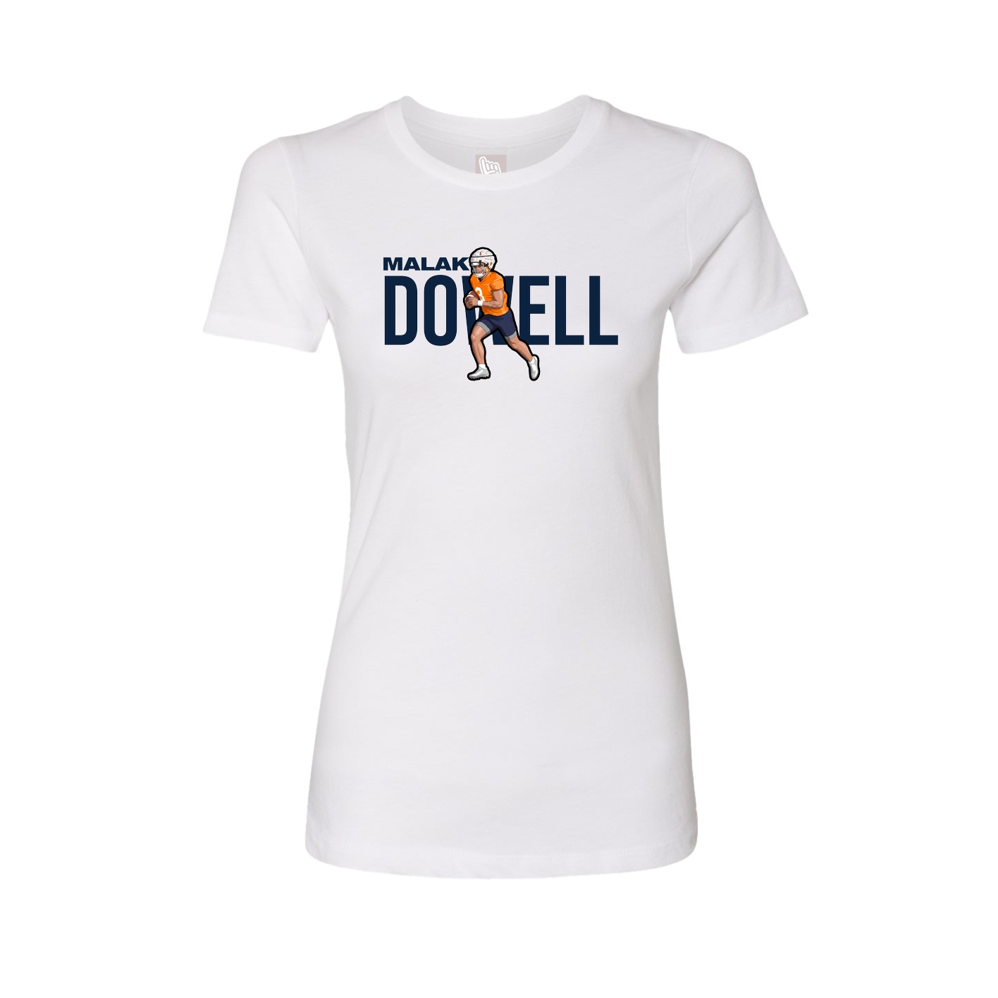 Fitted Women's Tee — Player Name in White