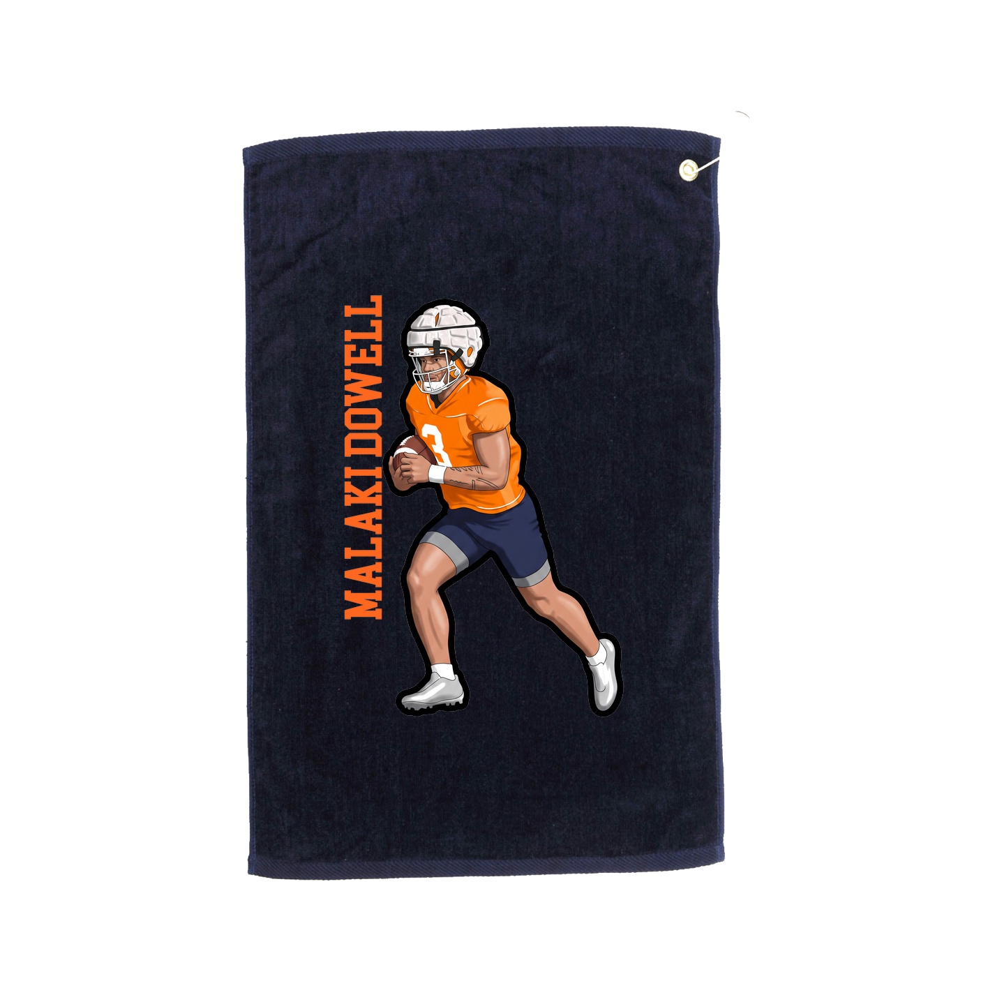 Golf Towel — Name Vertical in Navy