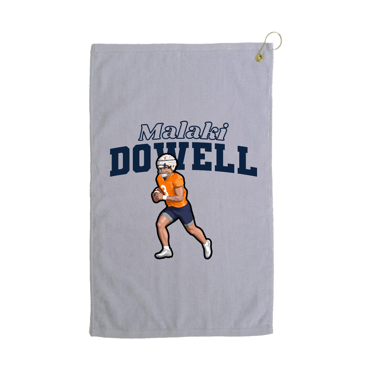 Golf Towel — Name Arch in Grey