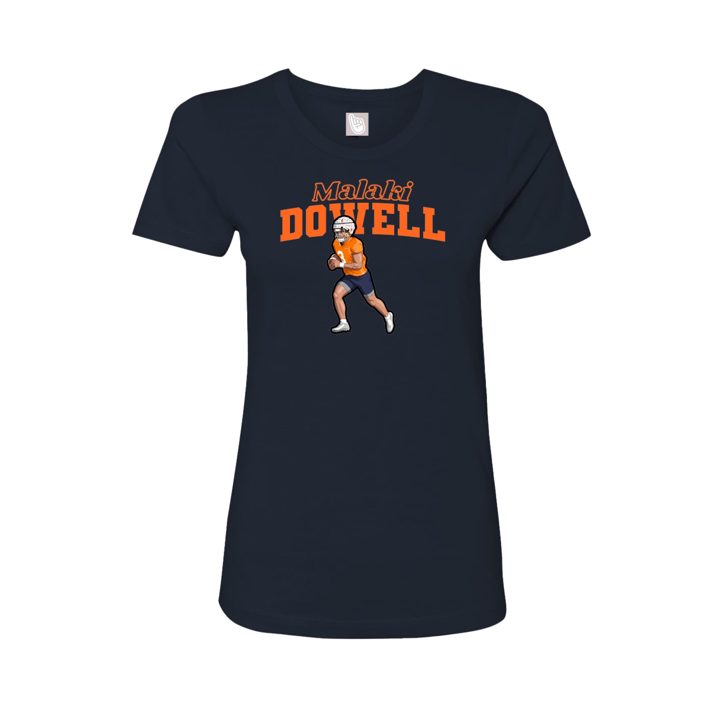 Fitted Women's Tee — Name Arch in Navy