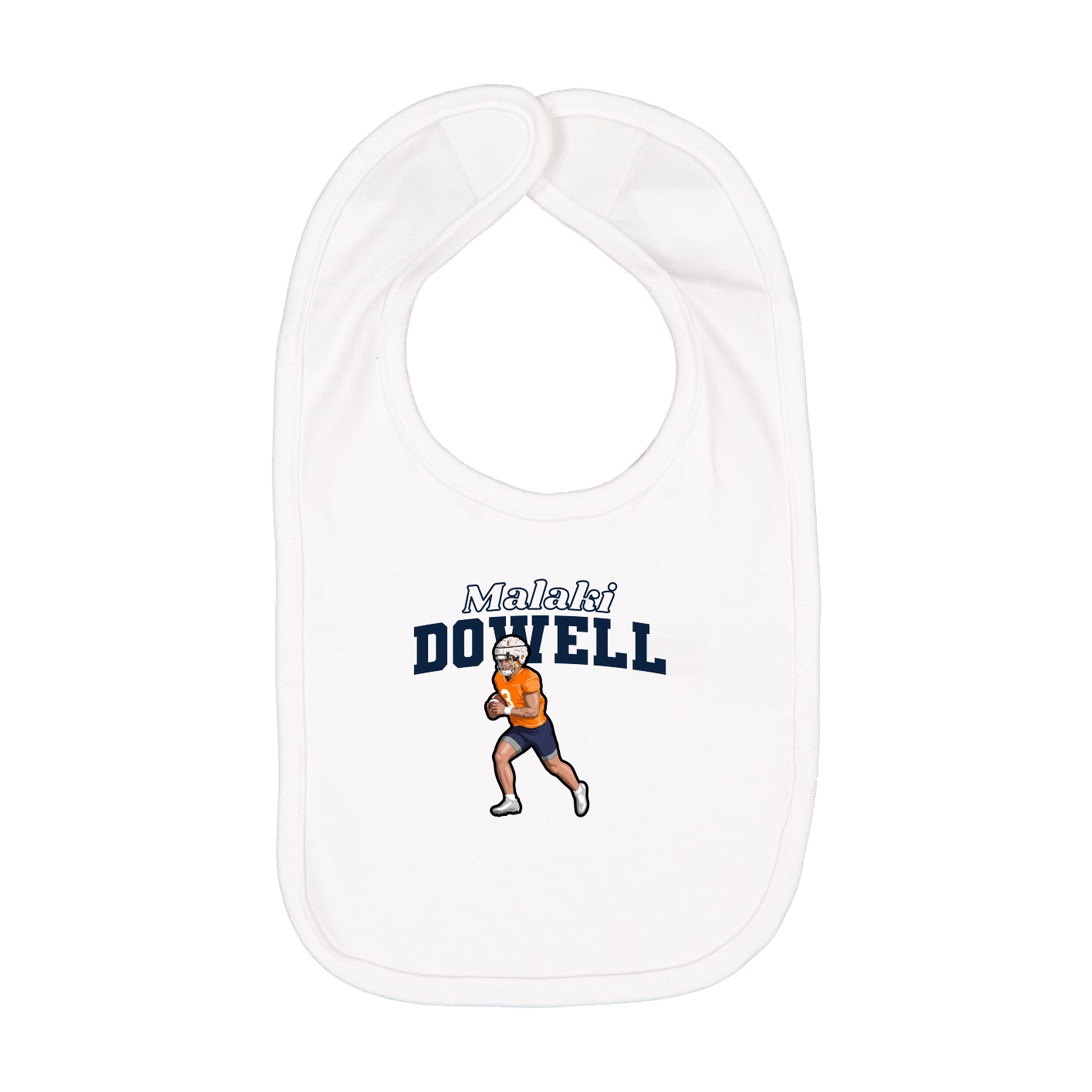 Infant Bib — Name Arch in White