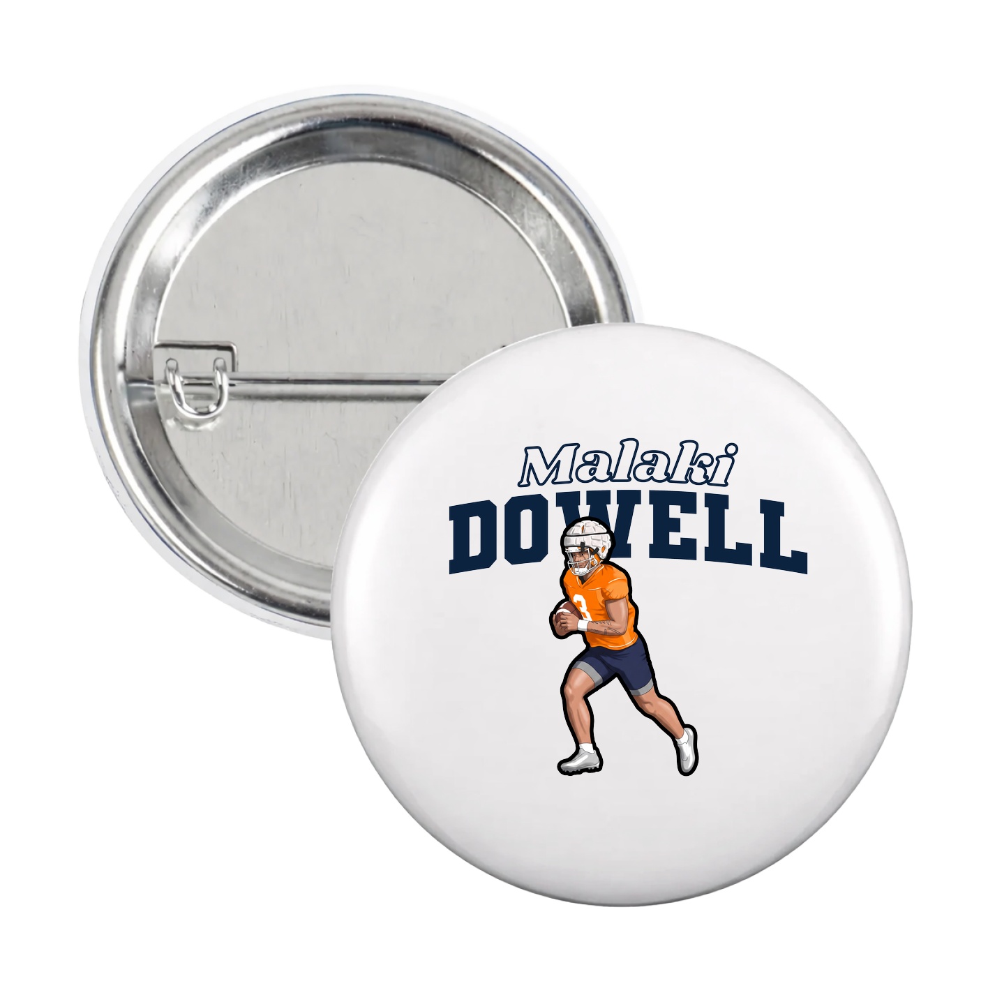 Game Day Button — Name Arch in White