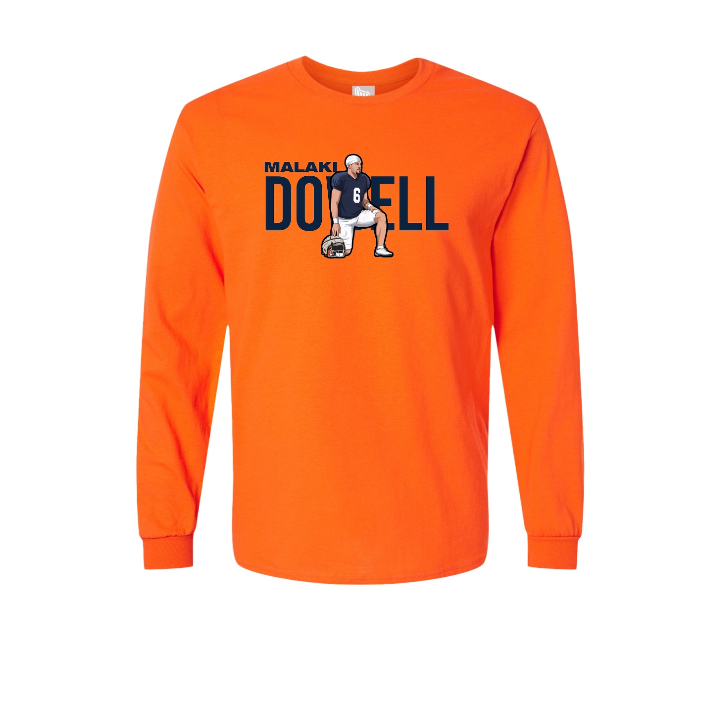 Long Sleeve Tee — Player Name in Orange