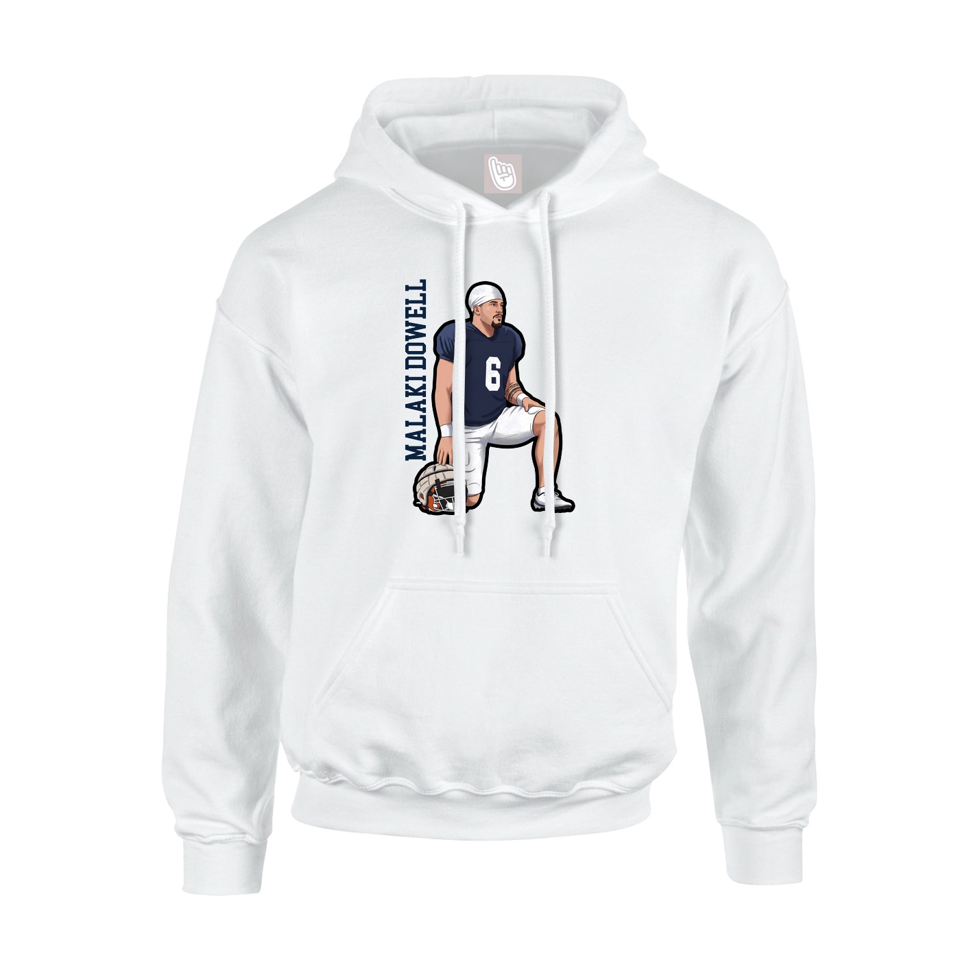Youth Hoodie — Name Vertical in White