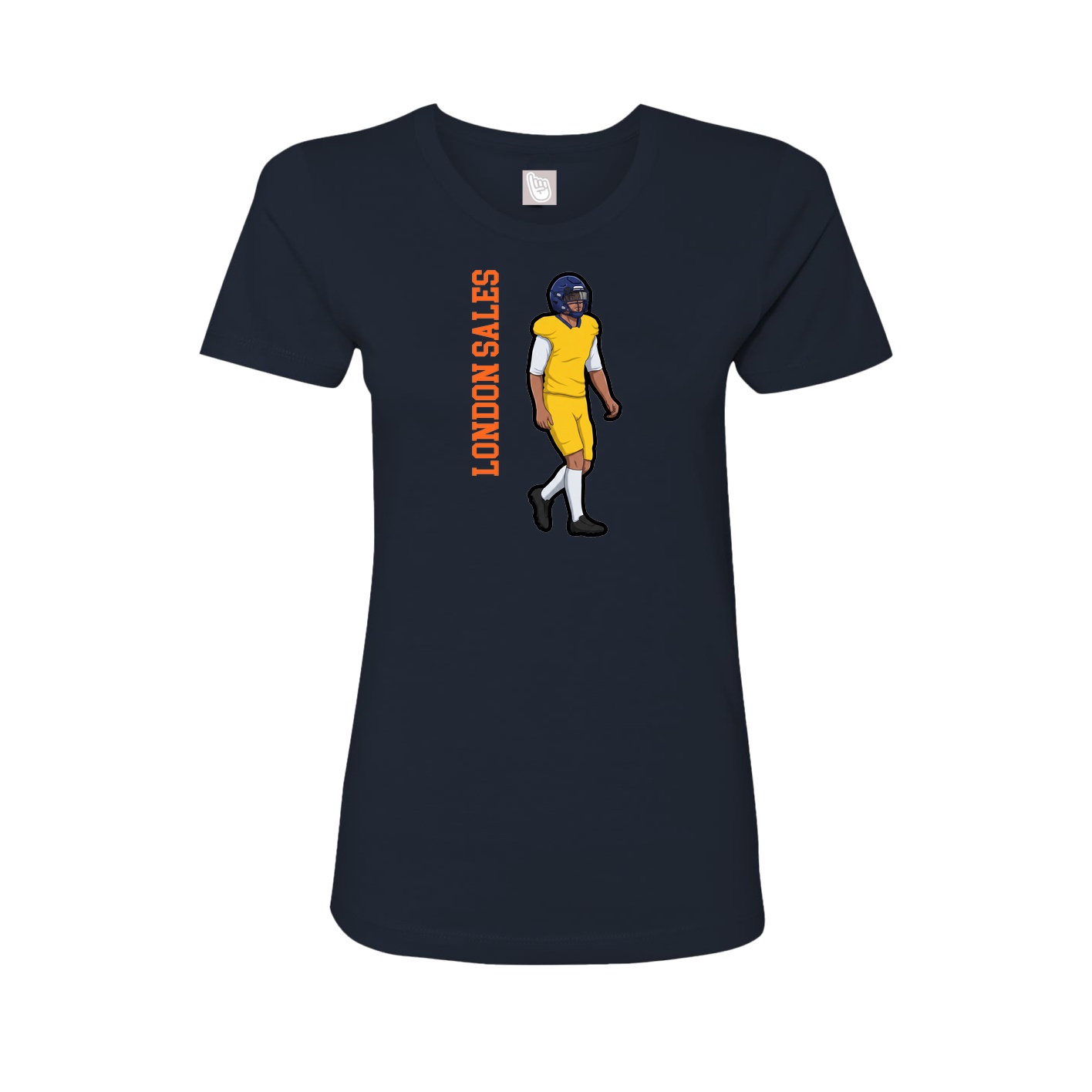 Fitted Women's Tee — Name Vertical in Navy