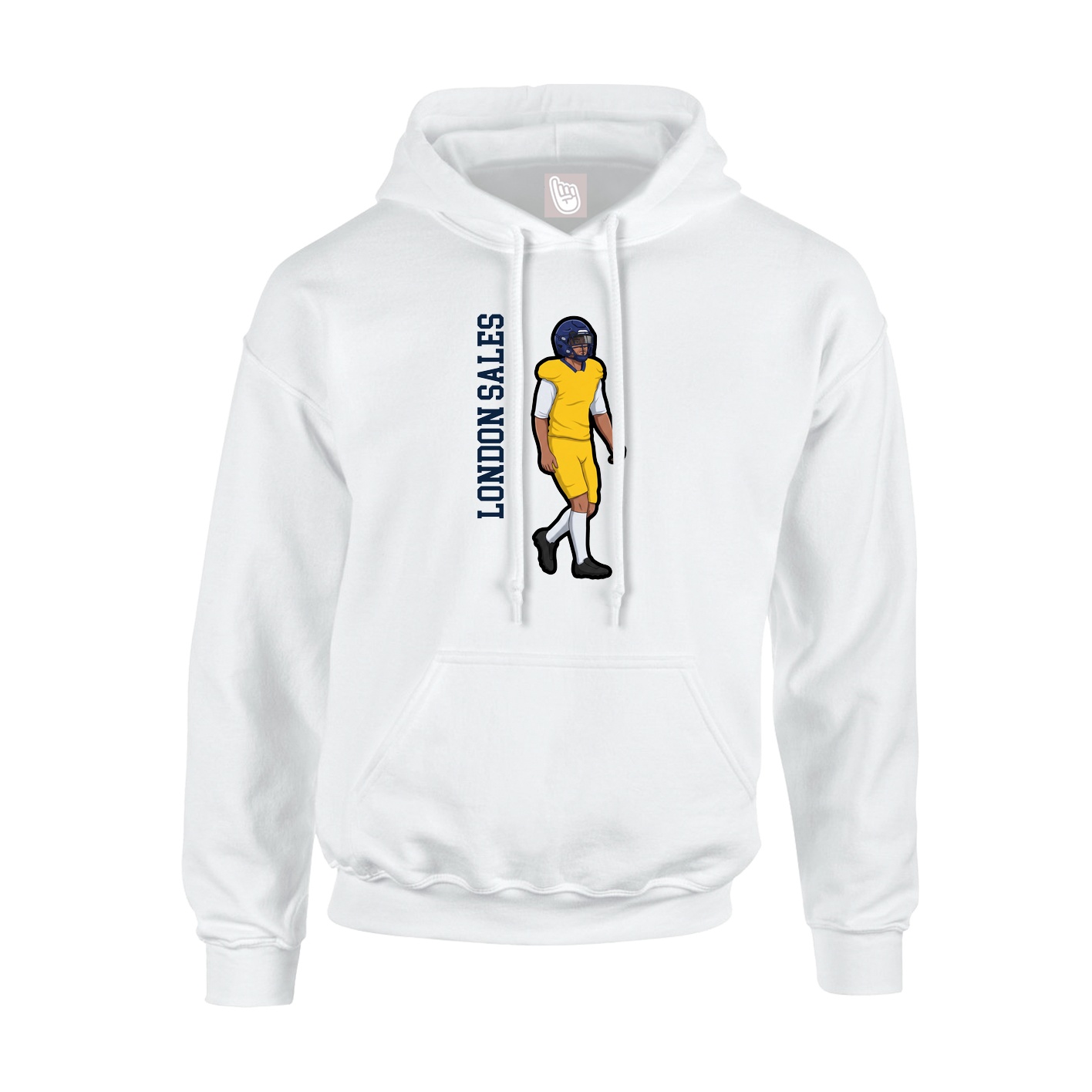 Hoodie — Name Vertical in White