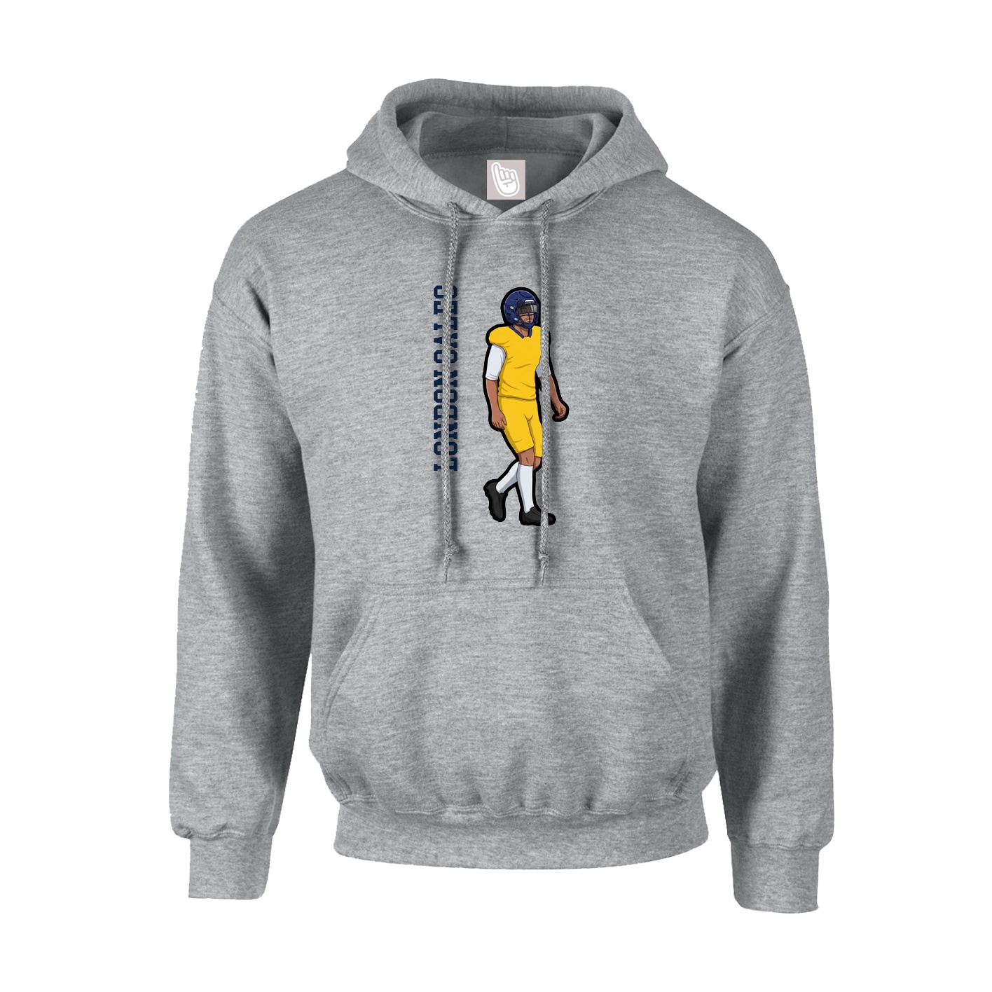 Youth Hoodie — Name Vertical in Grey
