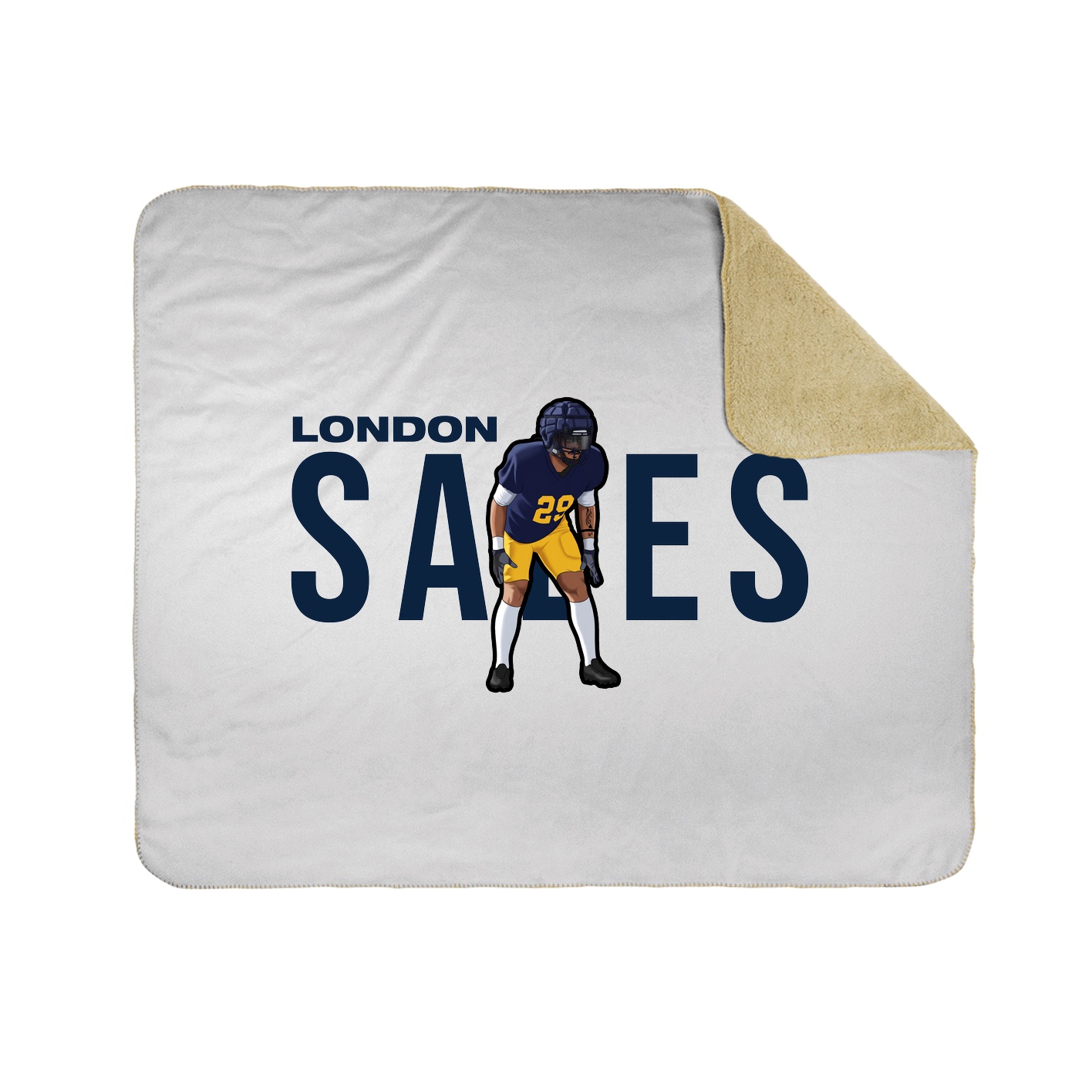 Throw Blanket — Player Name in White