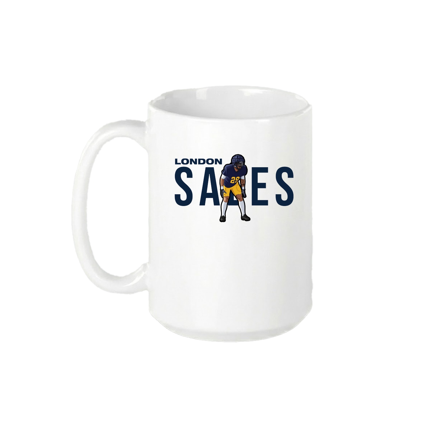 15oz Coffee Mug — Player Name in White