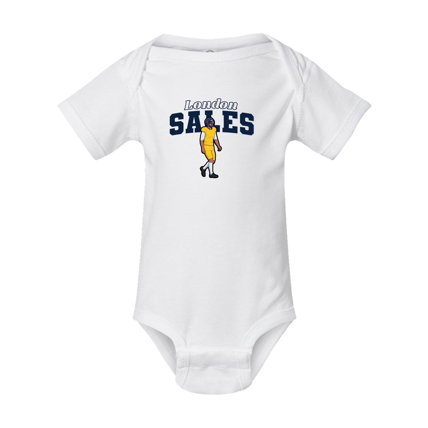 Baby Onesie — Name Arch in White