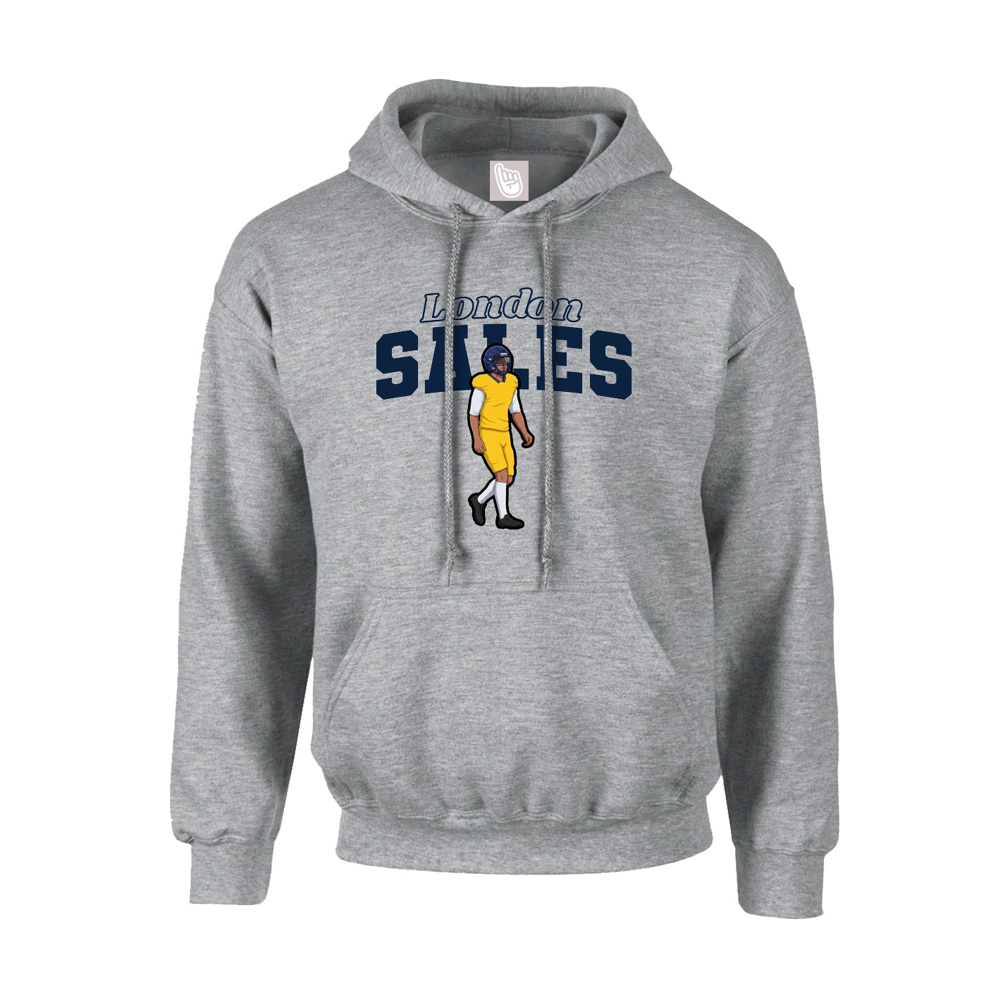 Hoodie — Name Arch in Grey