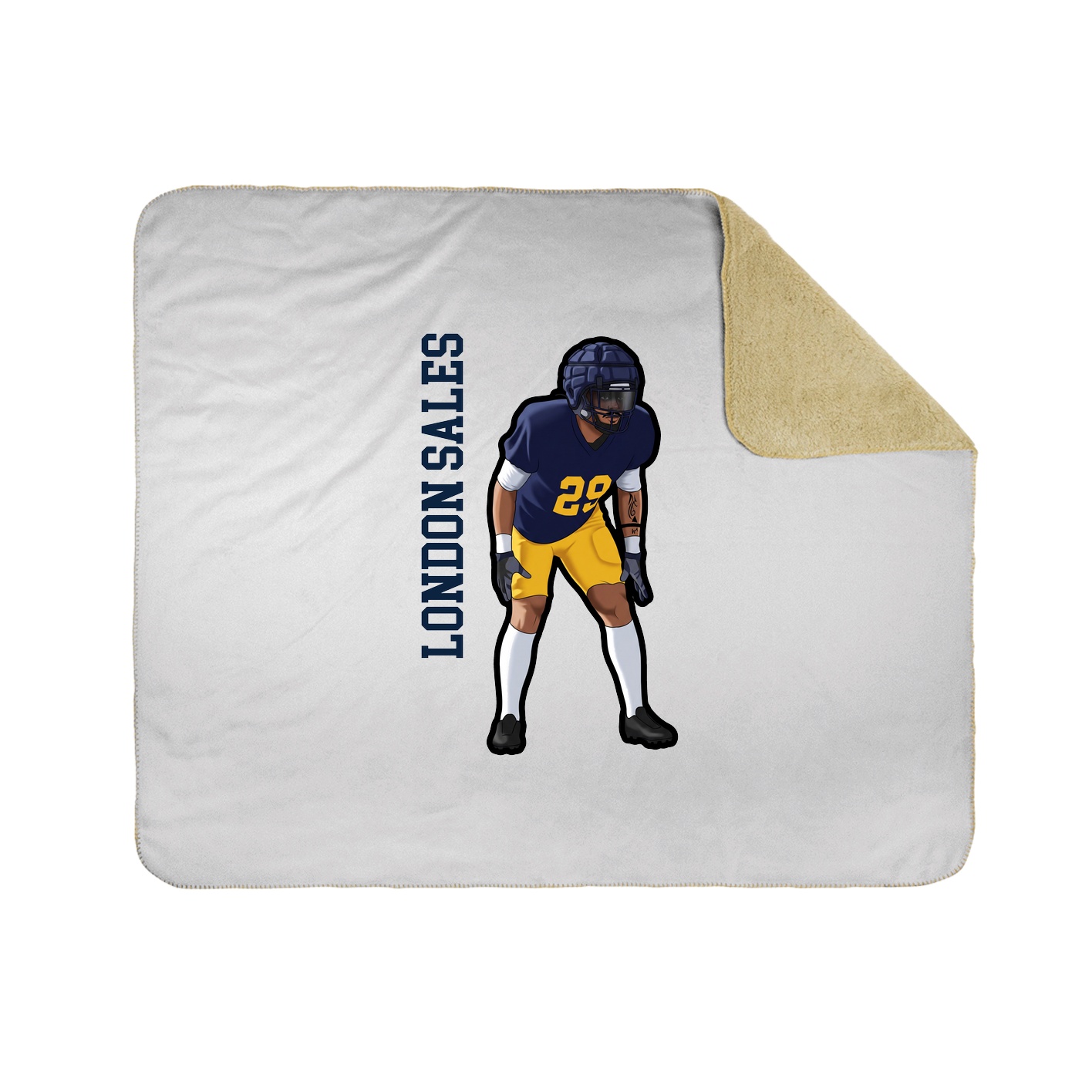 Throw Blanket — Name Vertical in White
