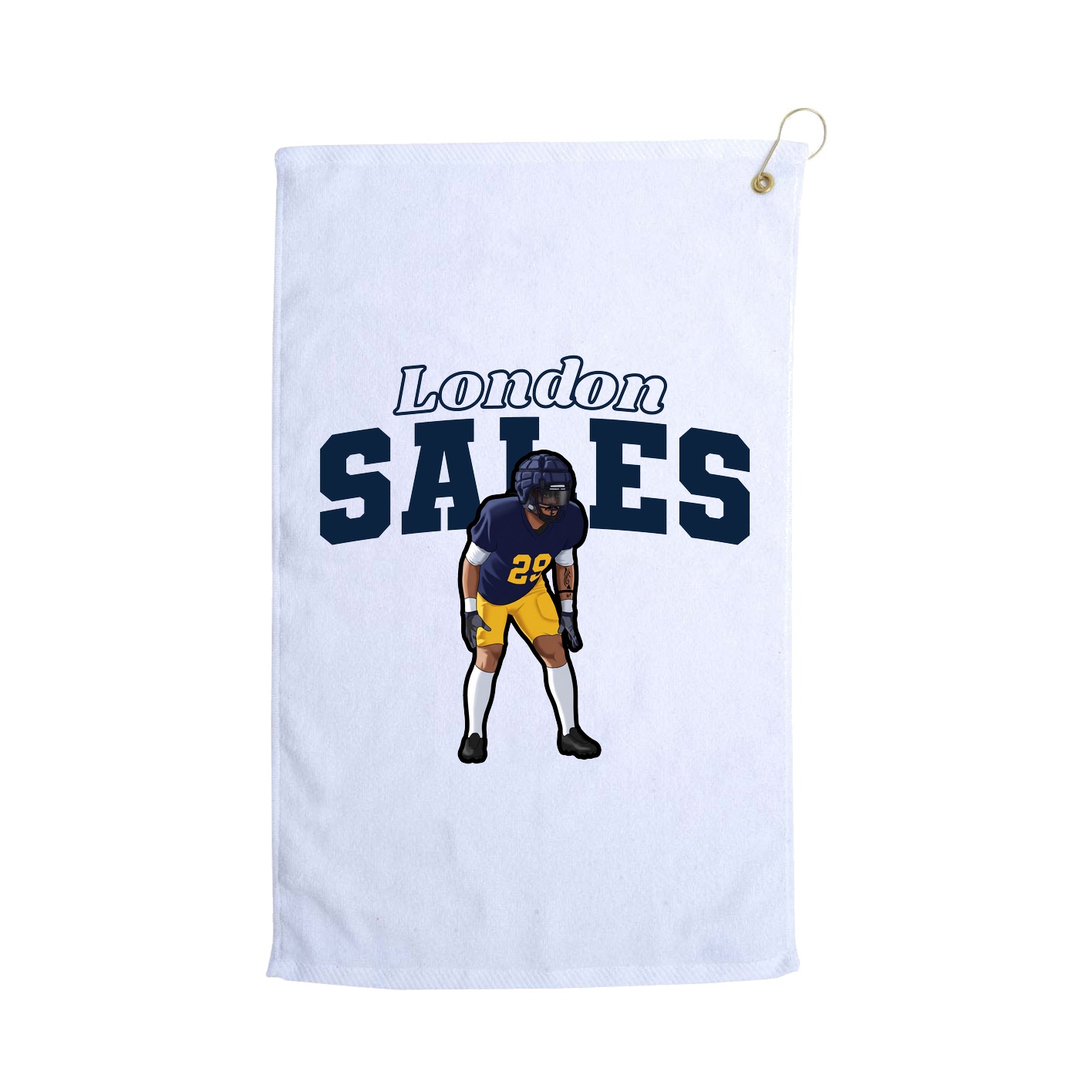 Golf Towel — Name Arch in White