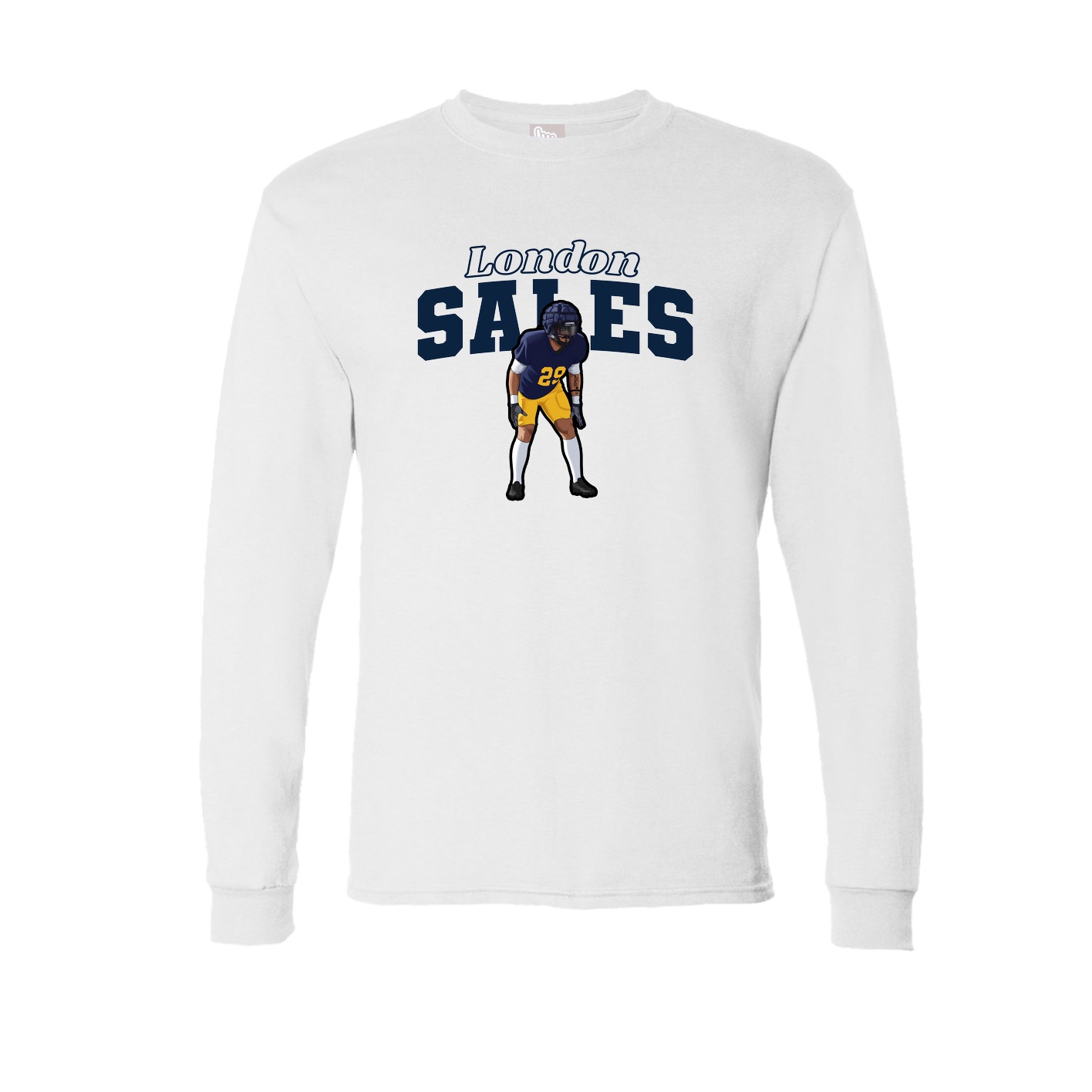 Long Sleeve Tee — Name Arch in White