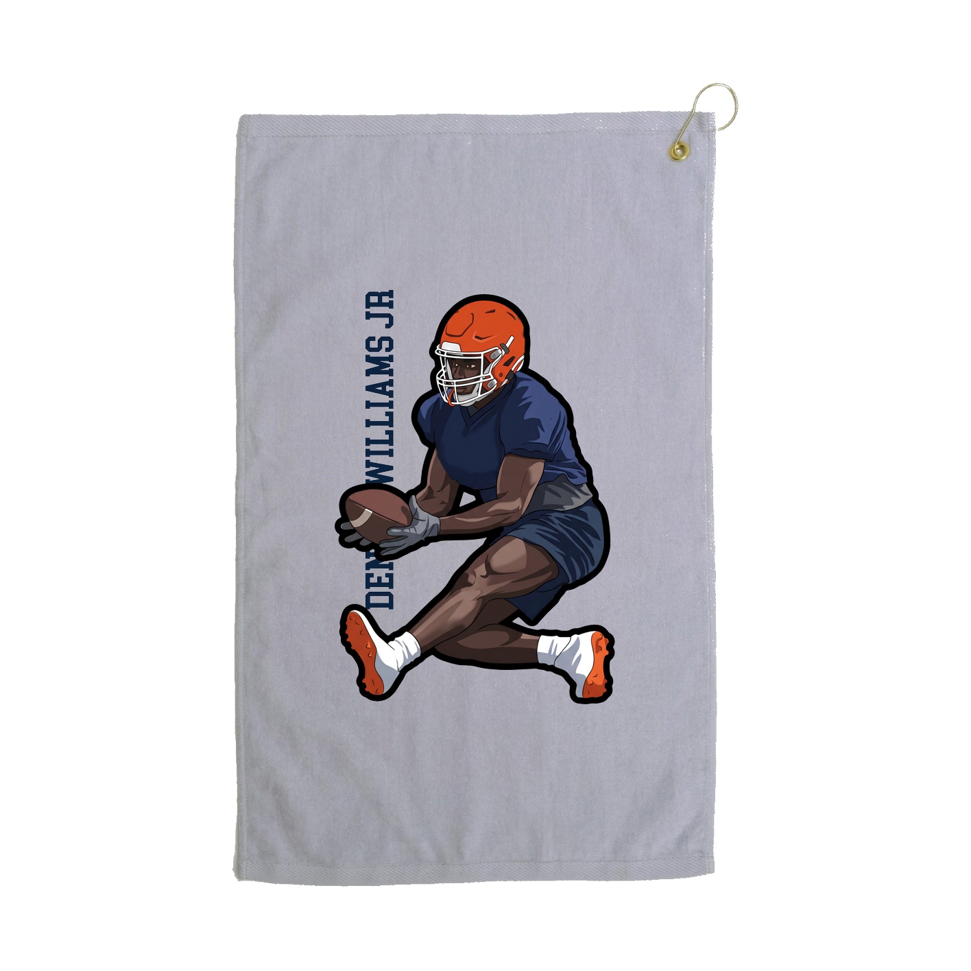 Golf Towel — Name Vertical in Grey