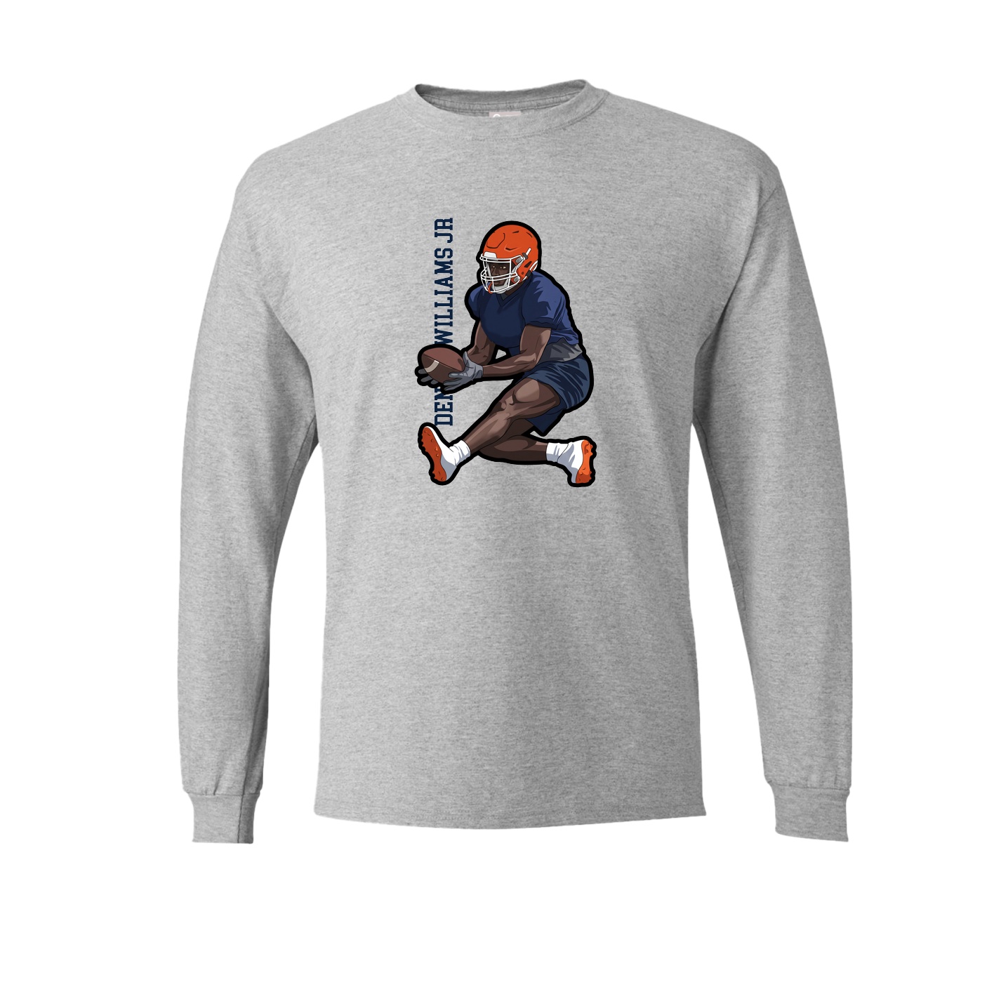 Long Sleeve Tee — Name Vertical in Grey