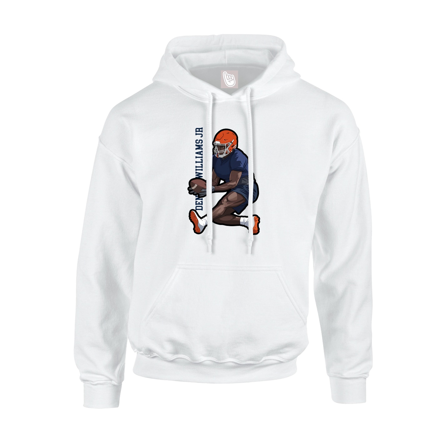 Hoodie — Name Vertical in White