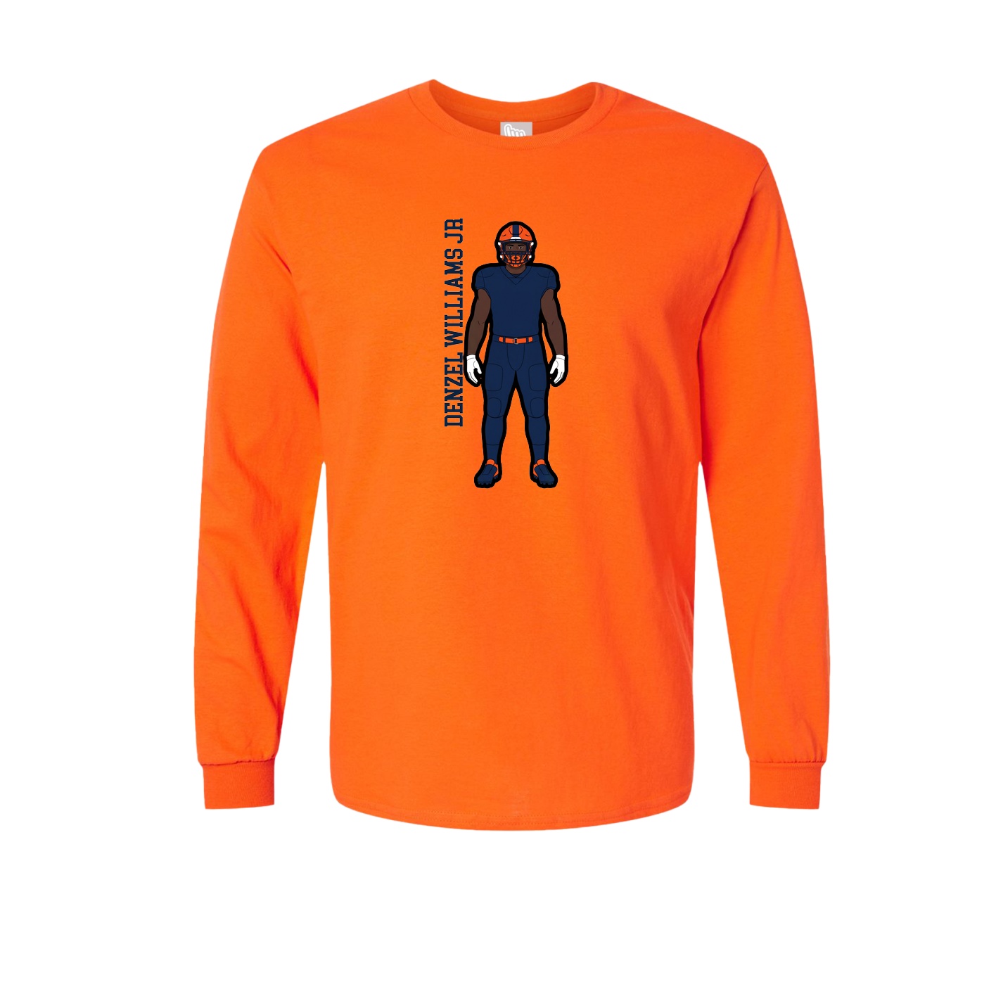 Long Sleeve Tee — Name Vertical in Orange