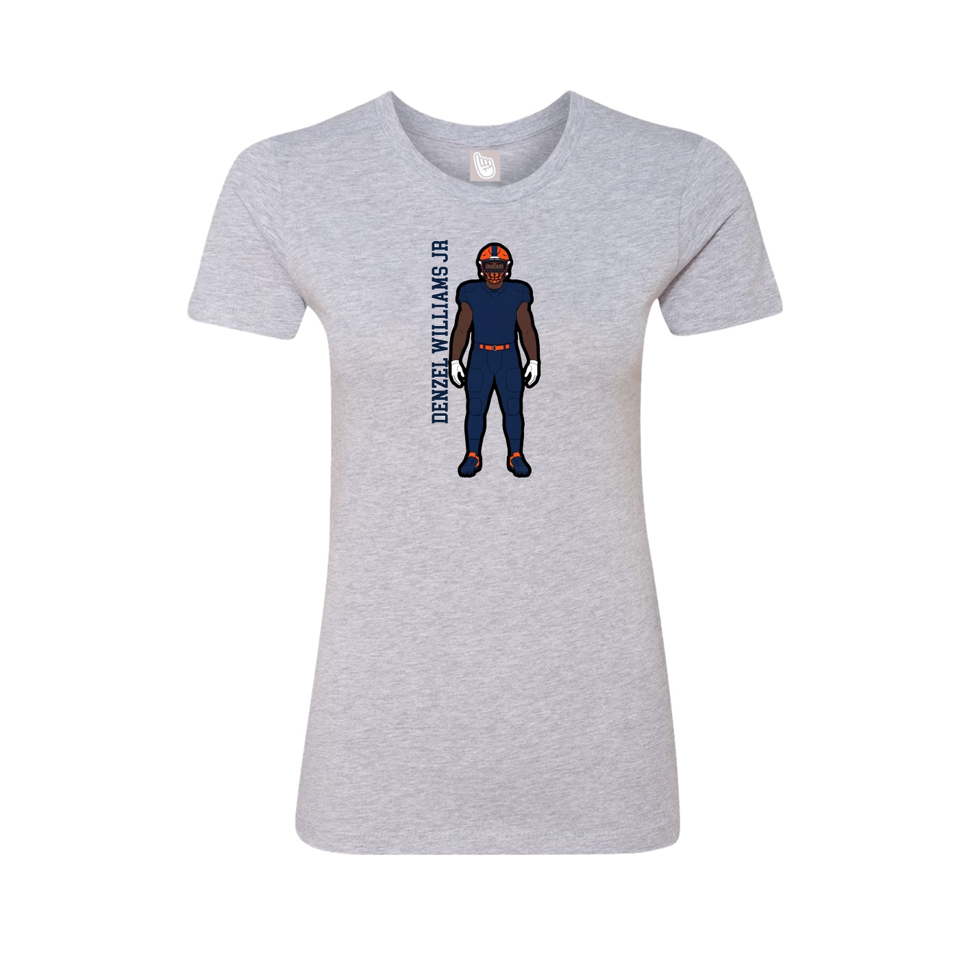 Fitted Women's Tee — Name Vertical in Grey