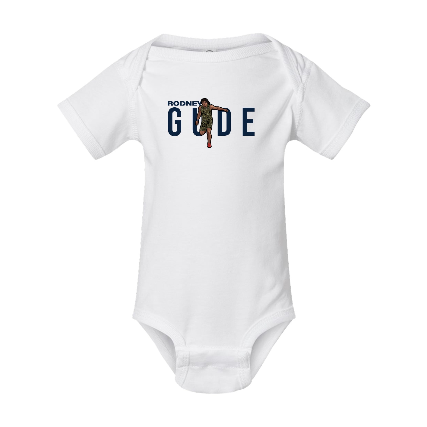 Baby Onesie — Player Name in White