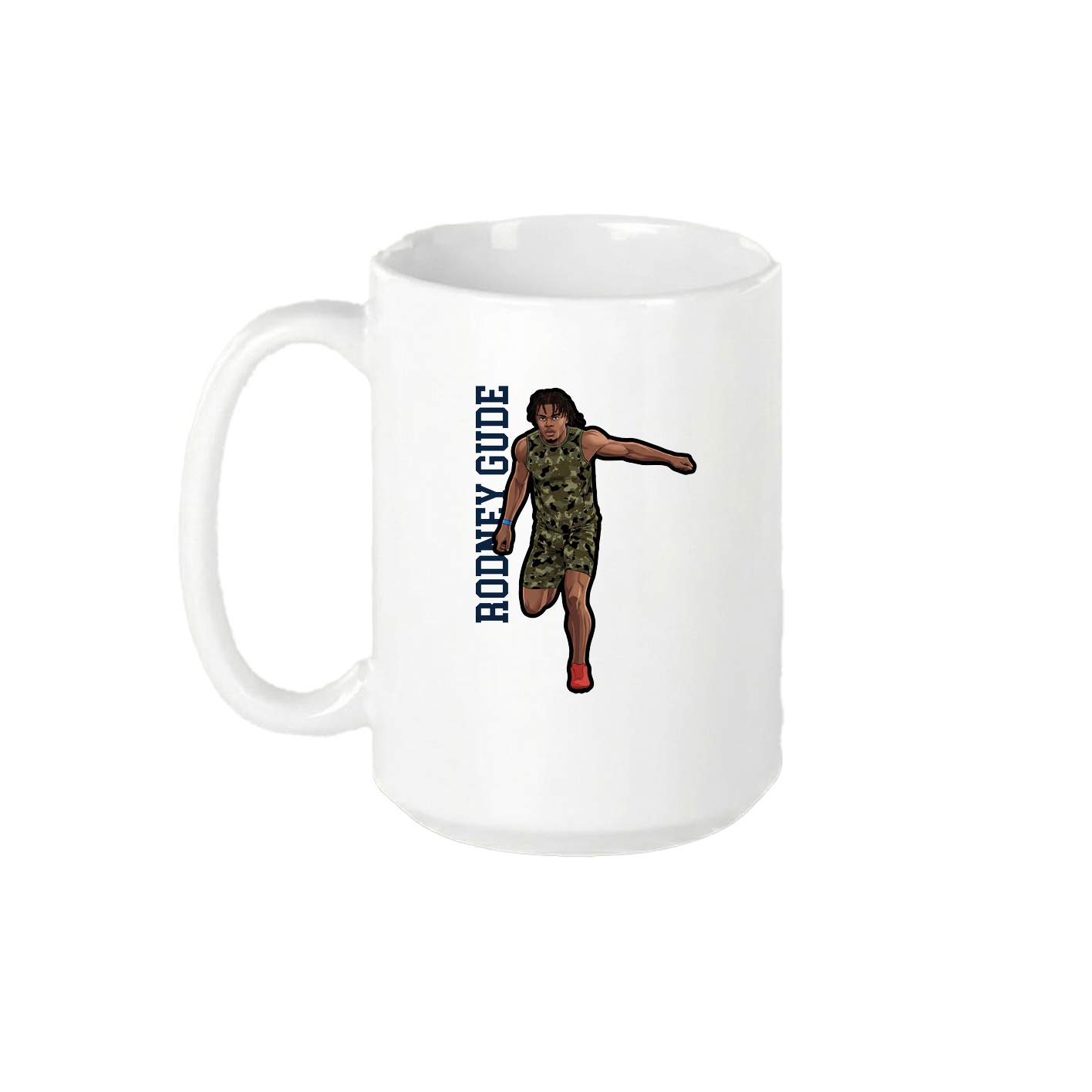 15oz Coffee Mug — Name Vertical in White