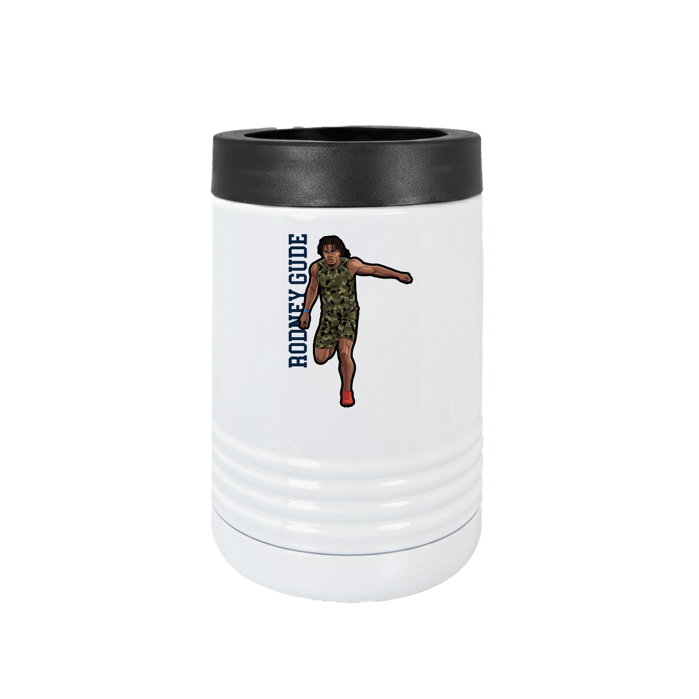 Beverage Holder — Name Vertical in White
