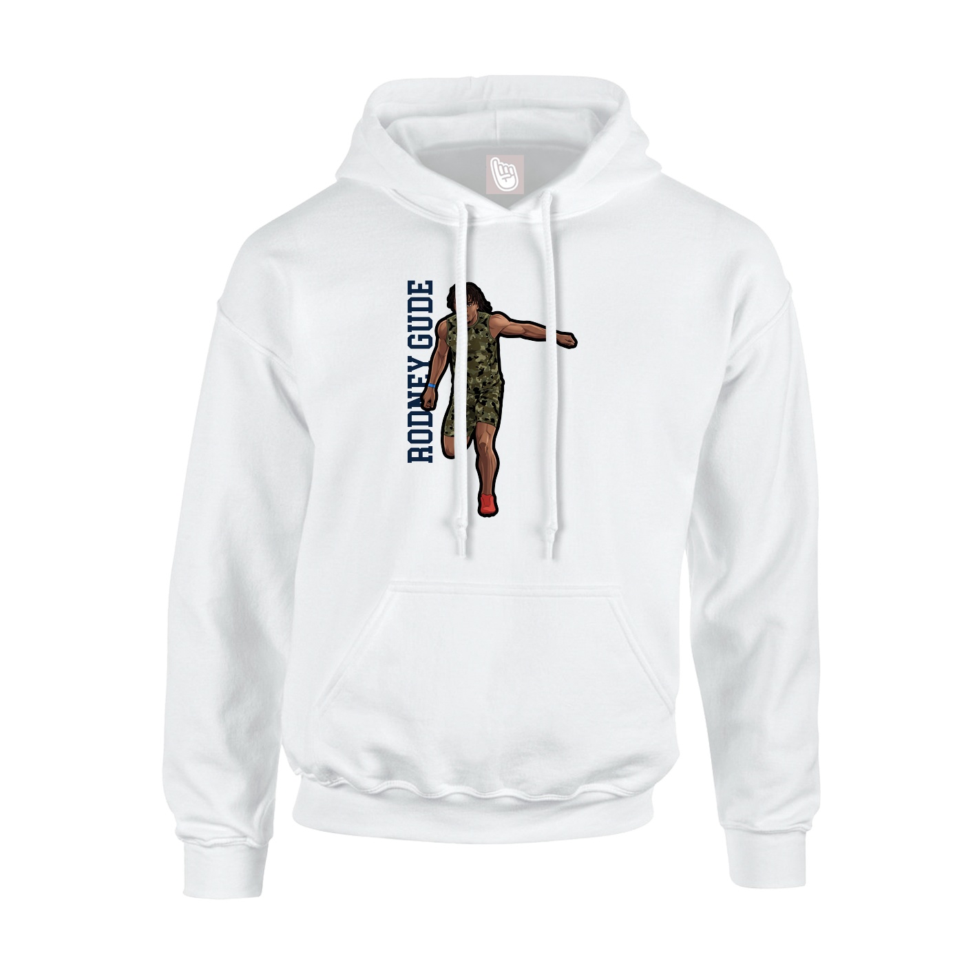 Hoodie — Name Vertical in White