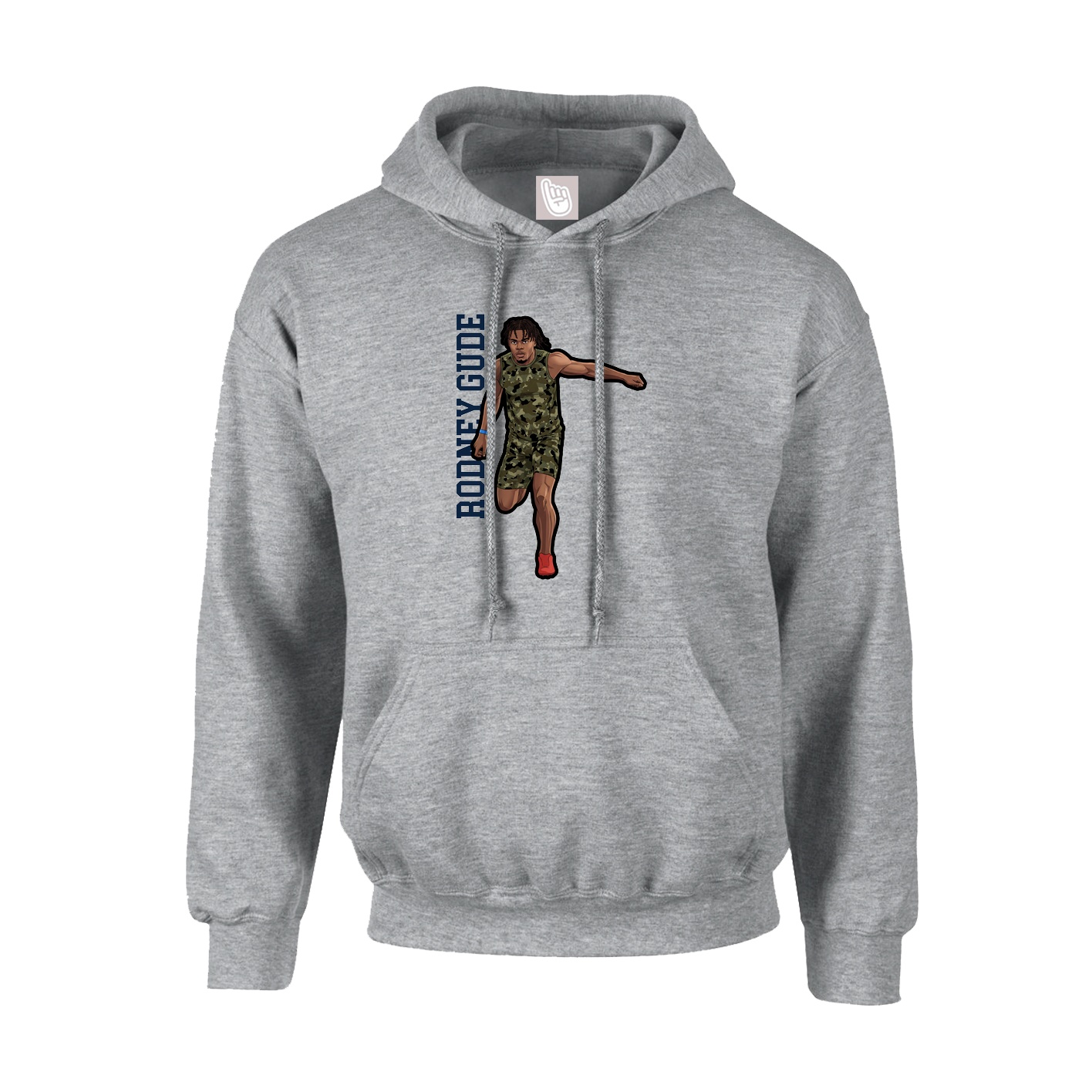 Youth Hoodie — Name Vertical in Grey