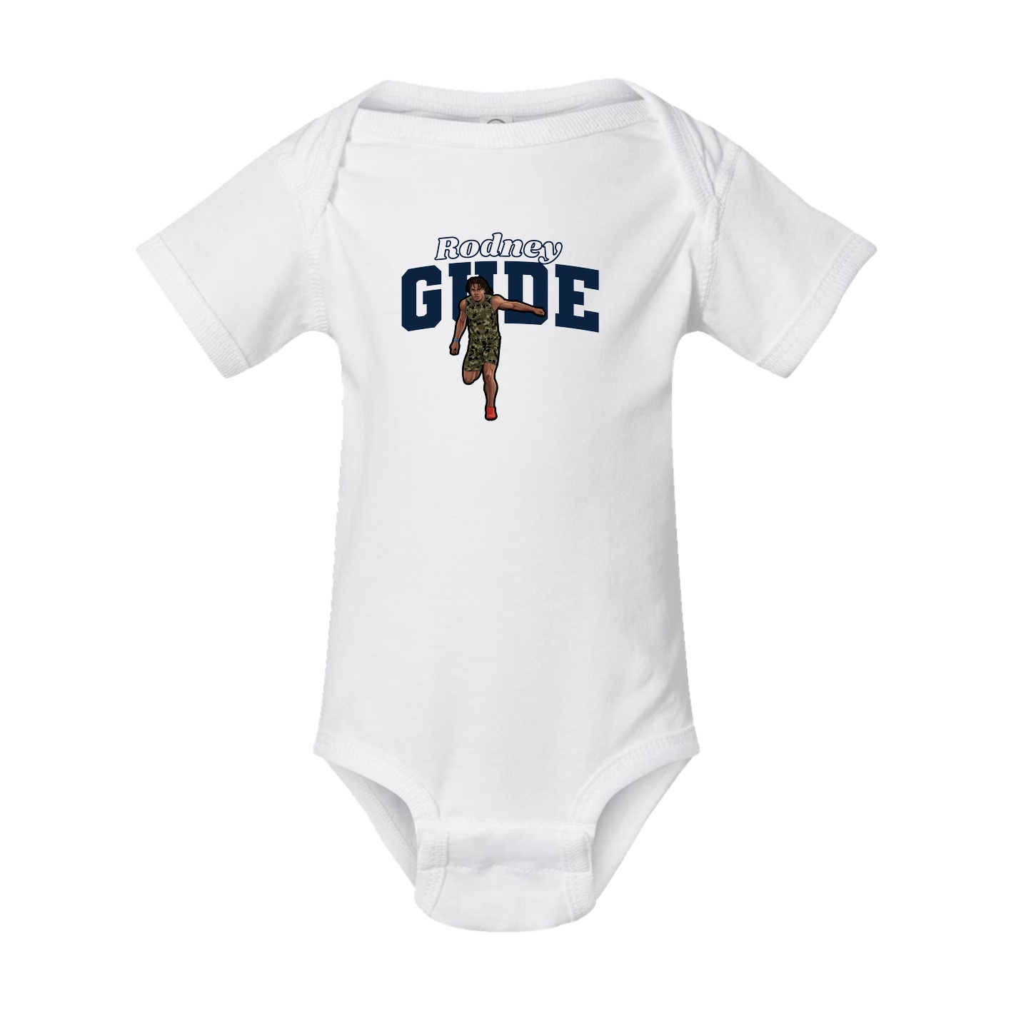 Baby Onesie — Name Arch in White