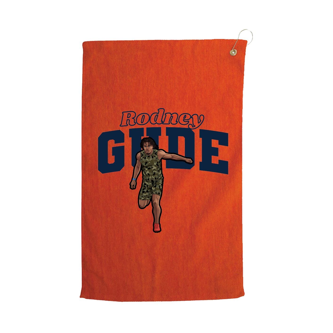 Golf Towel — Name Arch in Orange