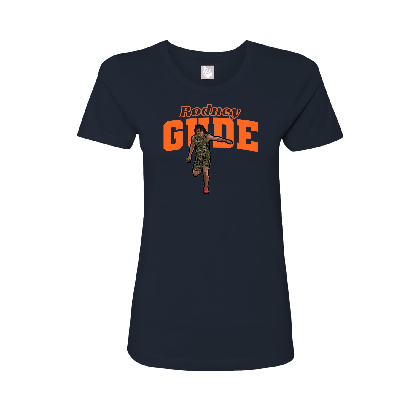 Fitted Women's Tee — Name Arch in Navy