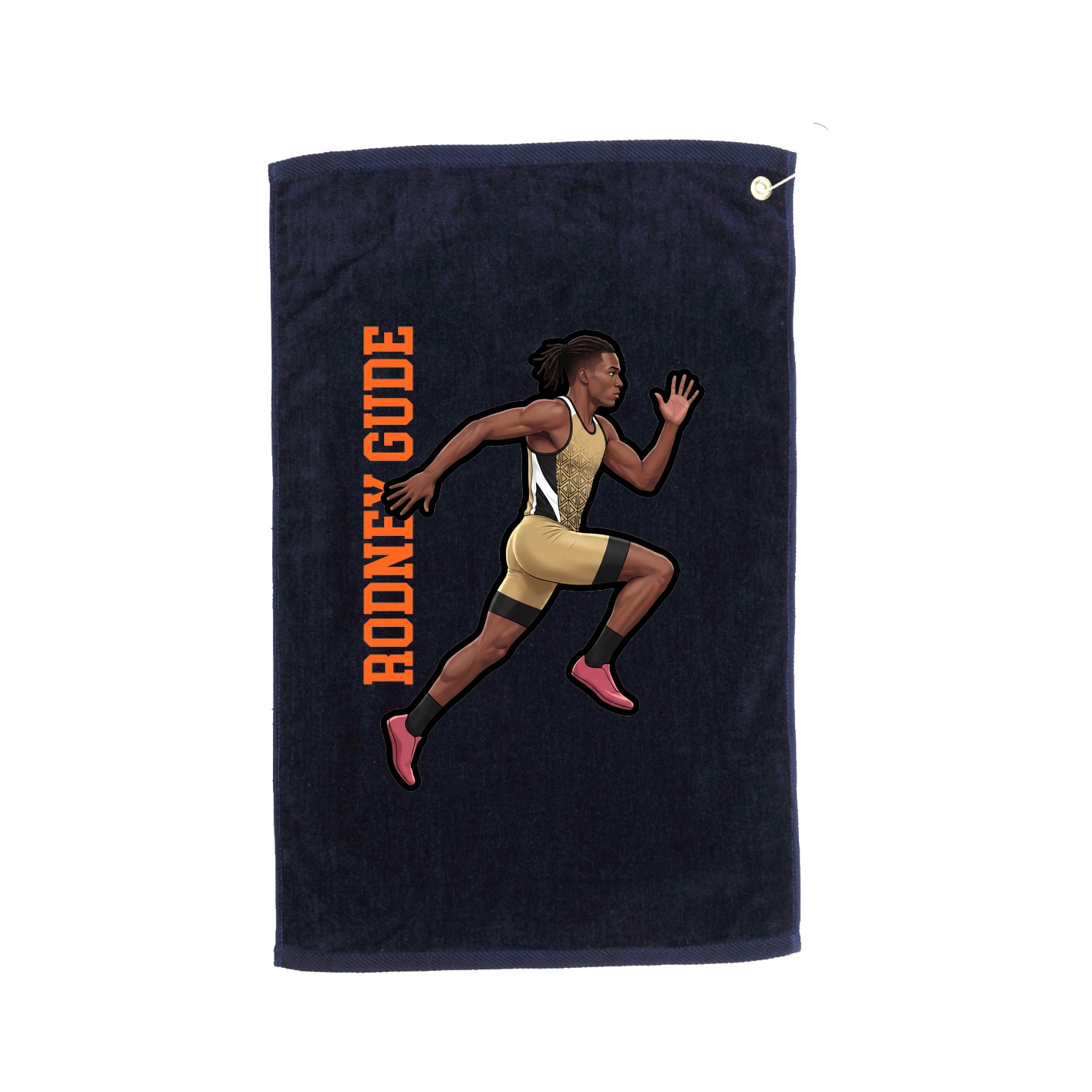 Golf Towel — Name Vertical in Navy