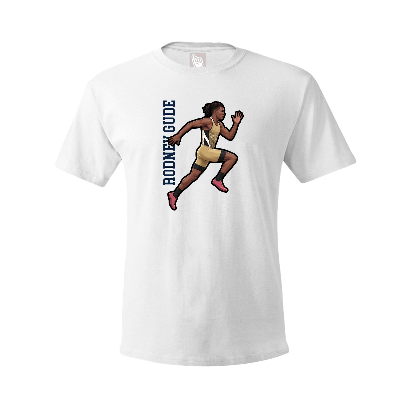 Tee — Name Vertical in White