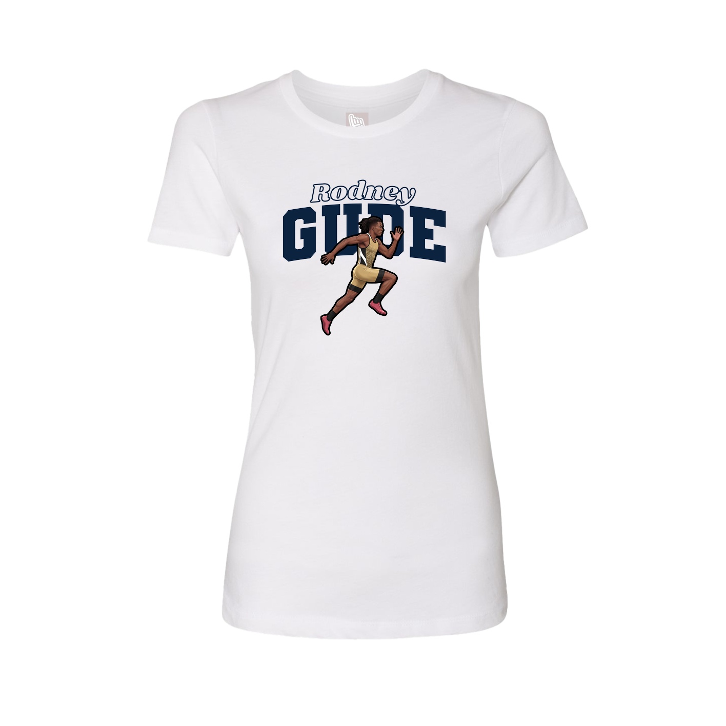 Fitted Women's Tee — Name Arch in White