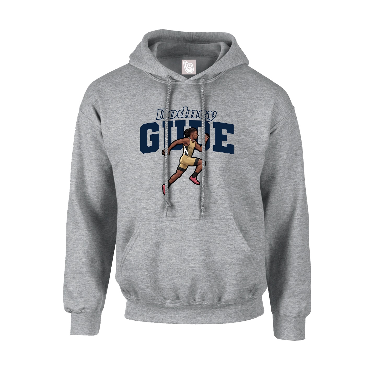 Hoodie — Name Arch in Grey