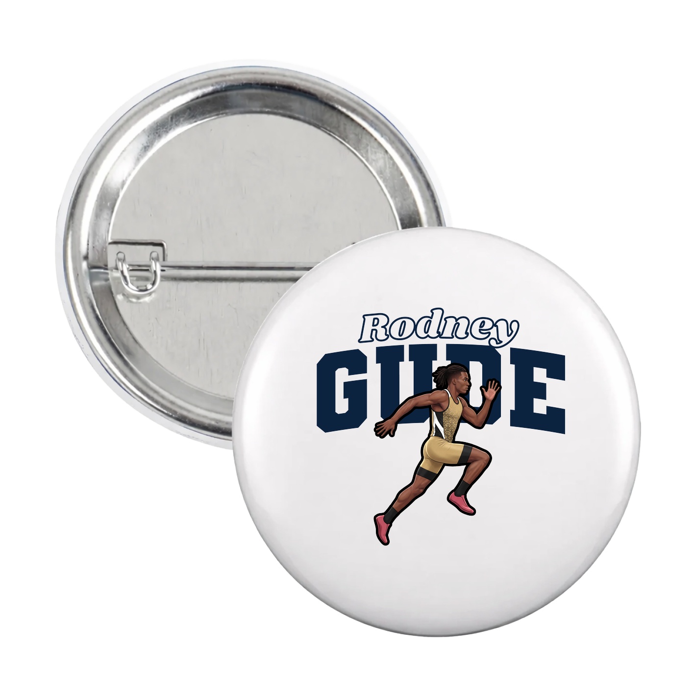 Game Day Button — Name Arch in White